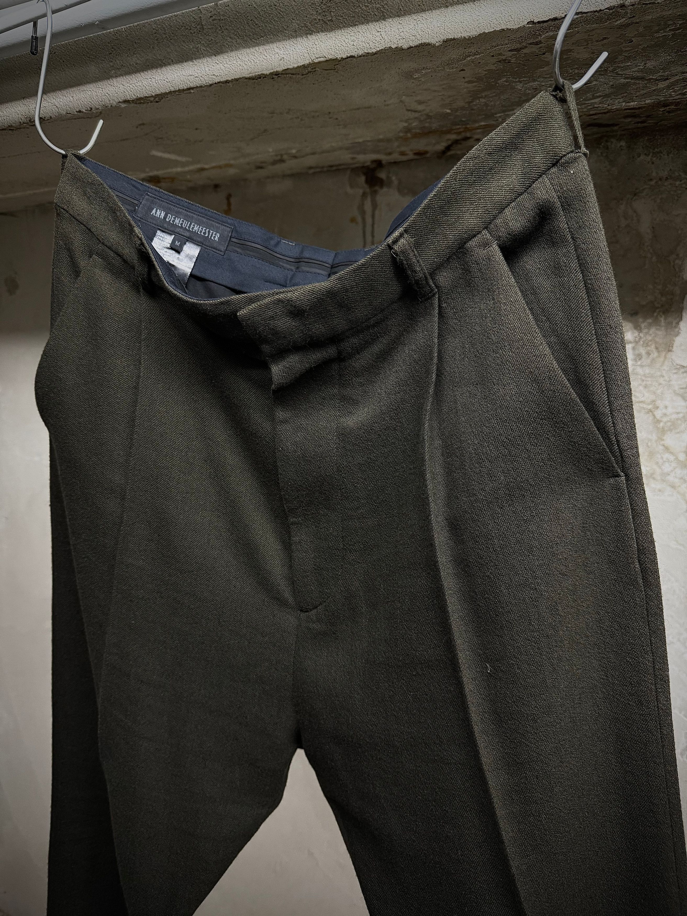 Ann Demeulemeester Ann Demeulemeester 2010s Khaki Wool Pleated Dress Pants Size M / US 6-8 / IT 42-44 - 2 Thumbnail