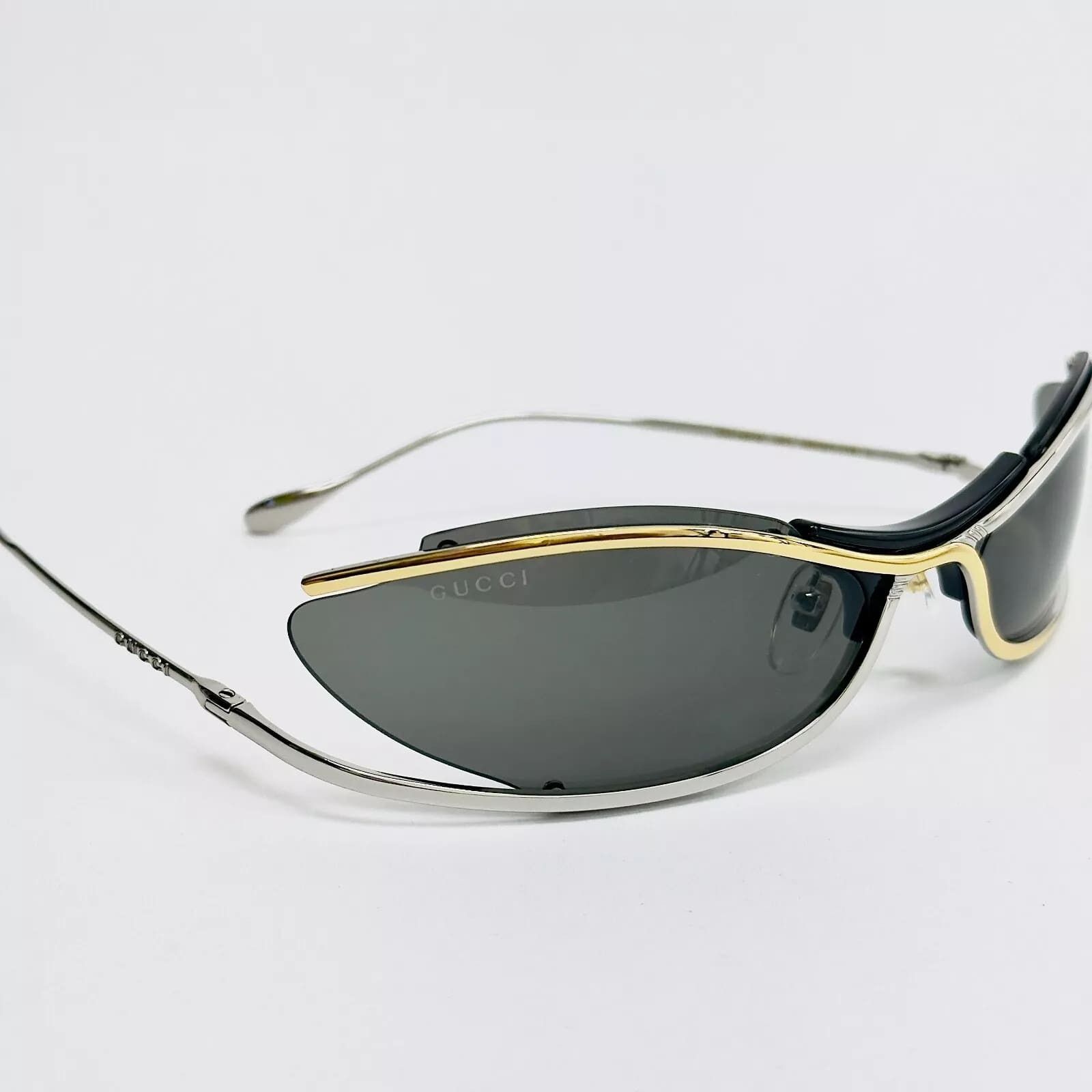 Gucci GUCCI 1487 Black Silver Gold Designer Mask Gg1487S 001 Size ONE SIZE - 6 Thumbnail