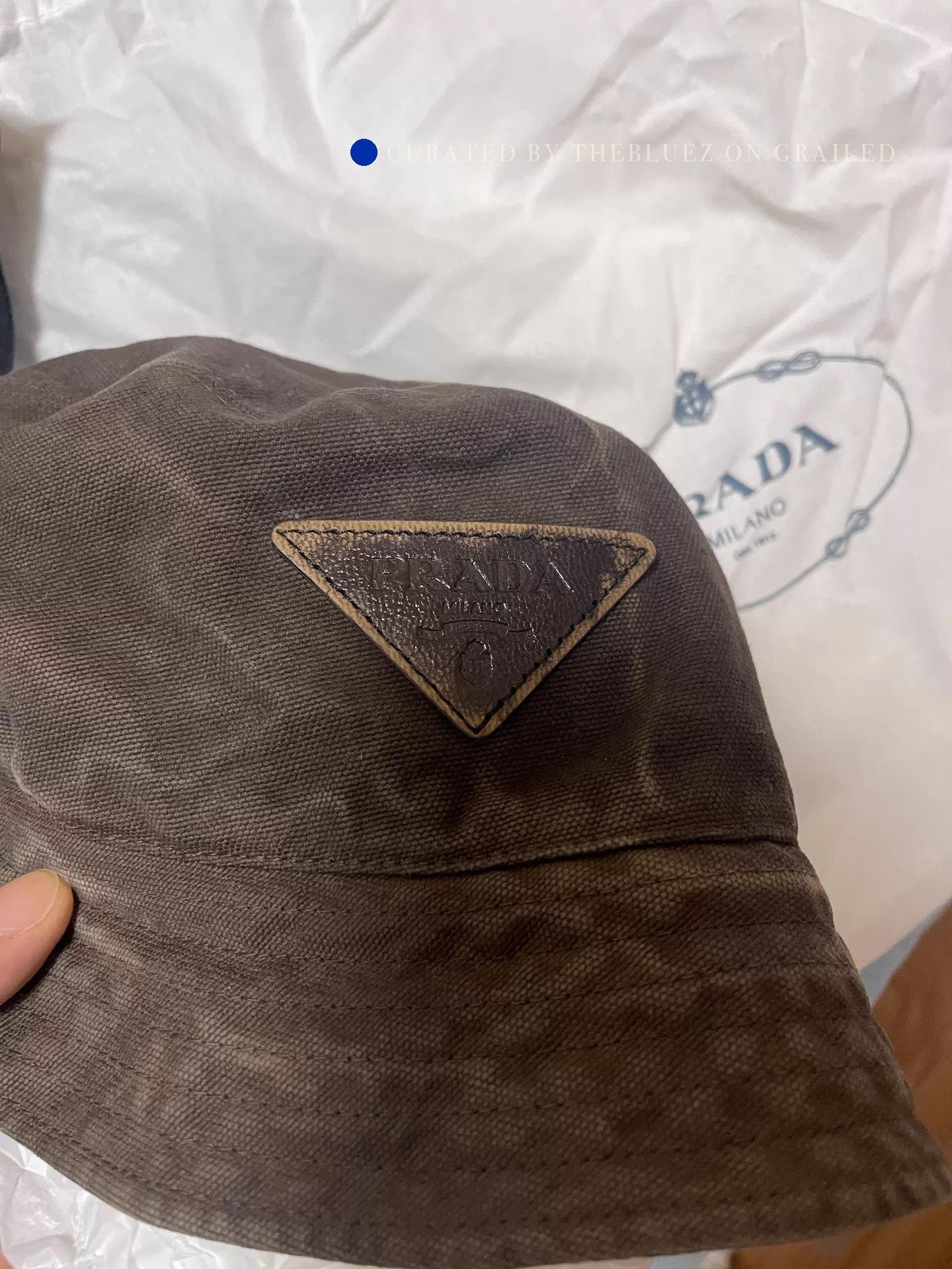 Prada Washed Brown Bucket Hat Size ONE SIZE - 1 Thumbnail