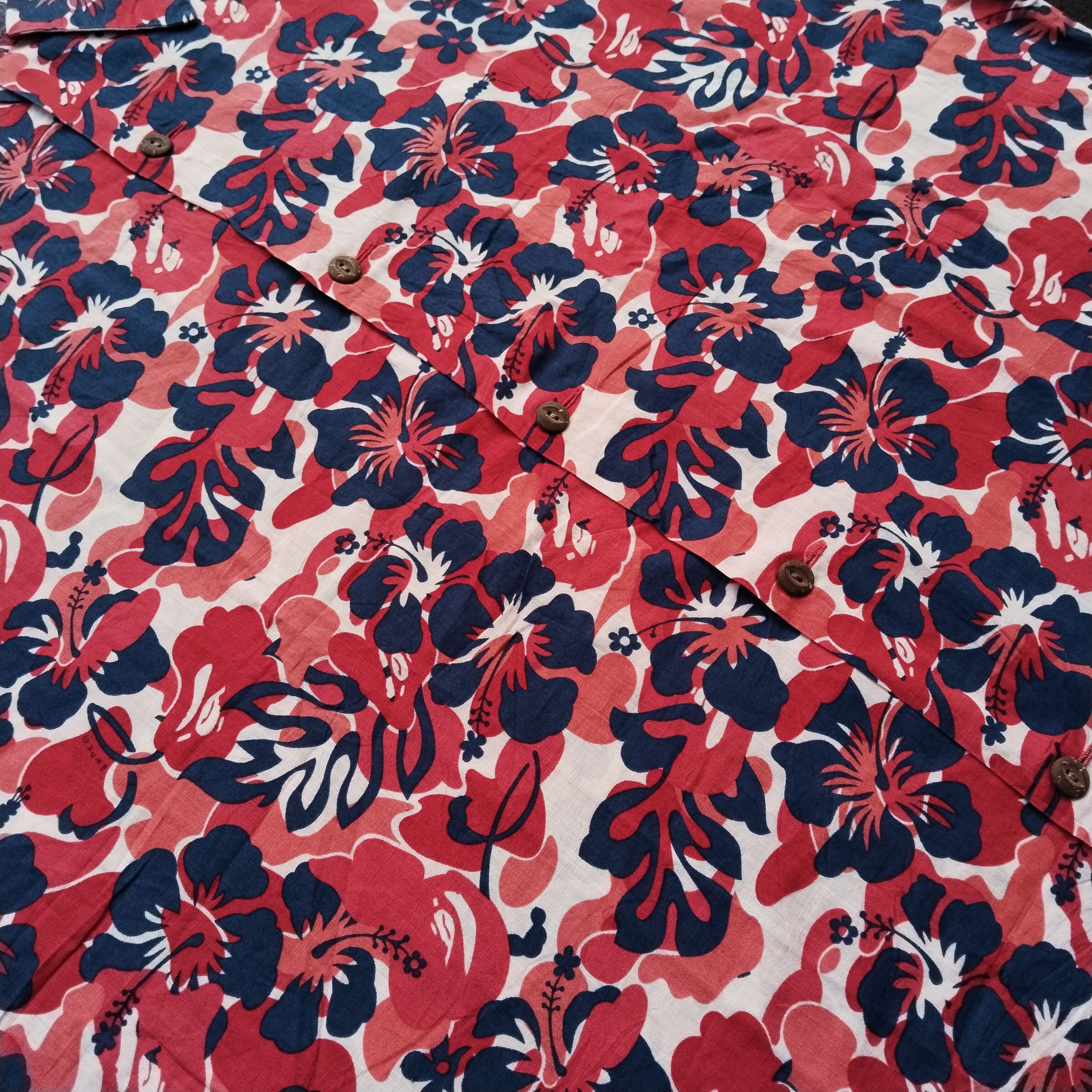 Bape 2007 Aloha Camo Button Up Shirt Size US L / EU 52-54 / 3 - 4 Thumbnail