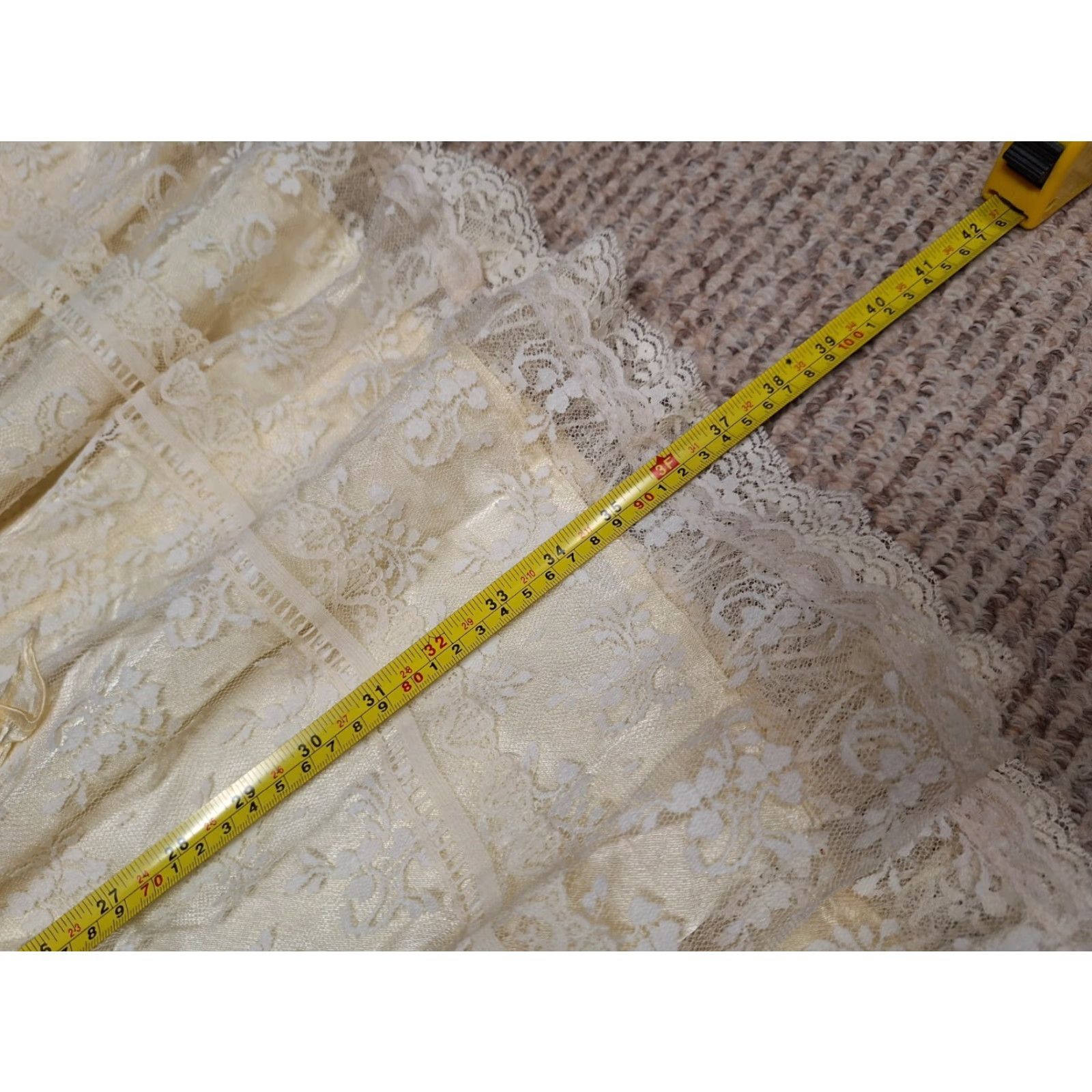 Jessica McClintock VINTAGE Jessica McClintock Gunne Sax Lace Bridal Wedding Dress Maxi Eveningwear 12 Ivory Women's Size XL / US 12-14 / IT 48-50 - 6 Thumbnail