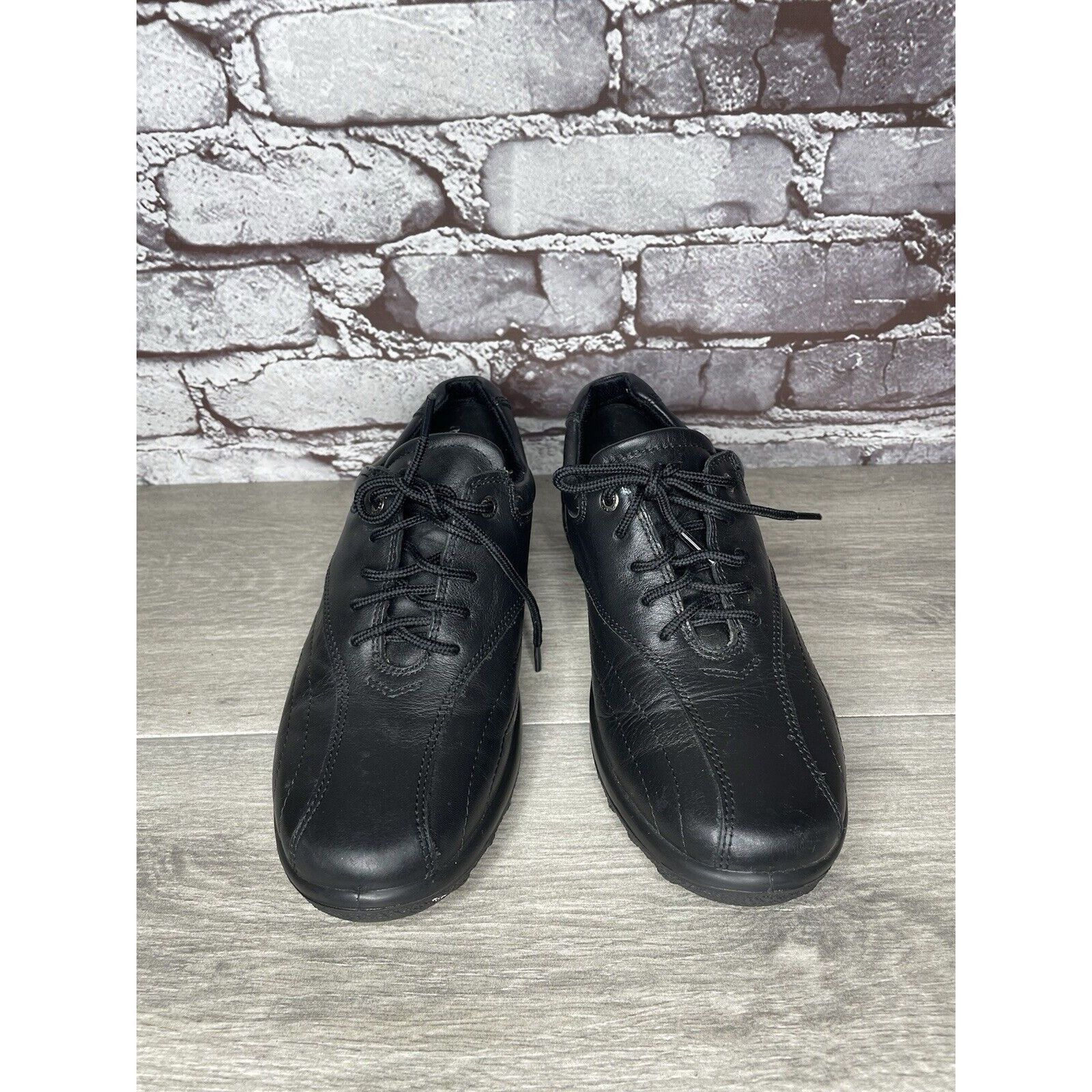 BOTTER Hotter Black Leather Lace Up Casual Comfort Shoes Women Sz 7 Size US 7 / IT 37 - 18 Thumbnail