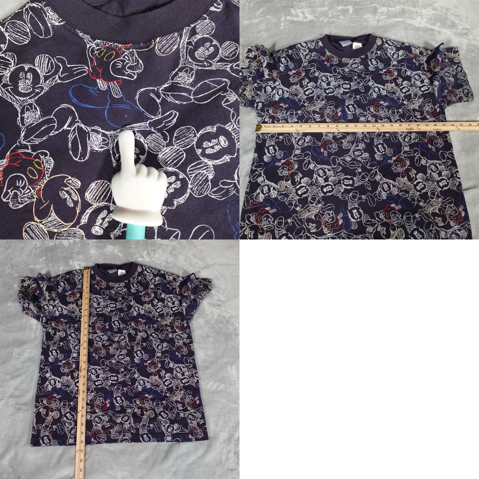 Disney VINTAGE Disney Mickeys World All Over Print T-Shirt Men L Graphic Cartoon Crew Neck Short Sleeve Blue 2000s Size US L / EU 52-54 / 3 - 8 Thumbnail