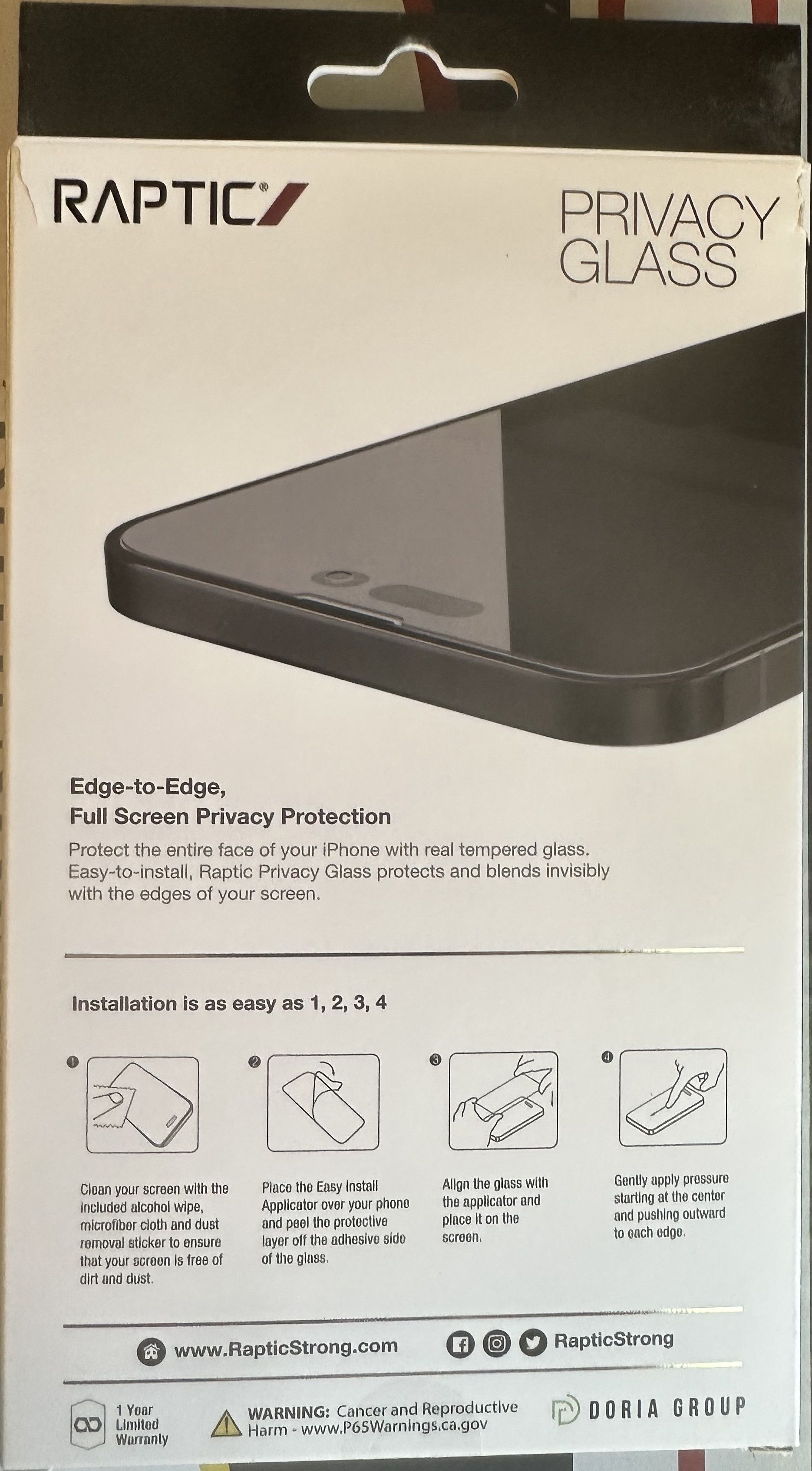 Other Raptic Privacy Glass Screen Protector for iPhone Size ONE SIZE - 2 Thumbnail