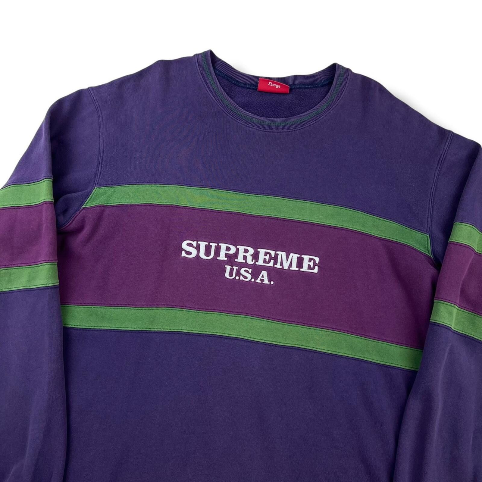 Supreme Center Stripe Crewneck | Grailed