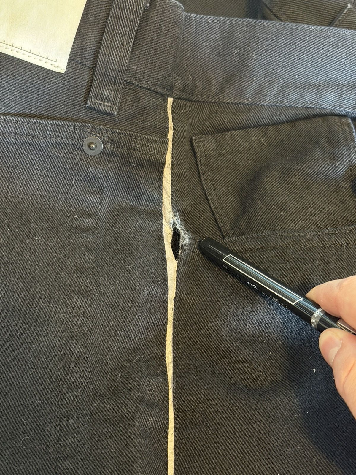 Random Identities SSESNE Black Stripe Officer Jeans Size US 32 / EU 48 - 4 Thumbnail