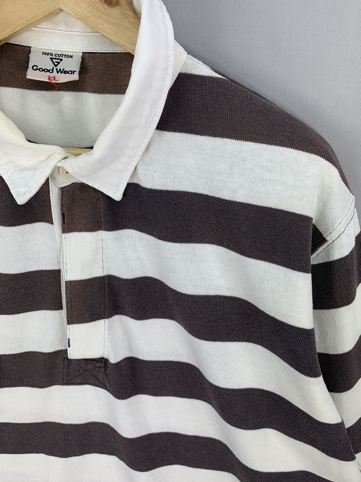 NFL Vintage 90s Stripe Long Sleeve Rugby Polo Shirt Size US XXL / EU 58 / 5 - 9 Thumbnail
