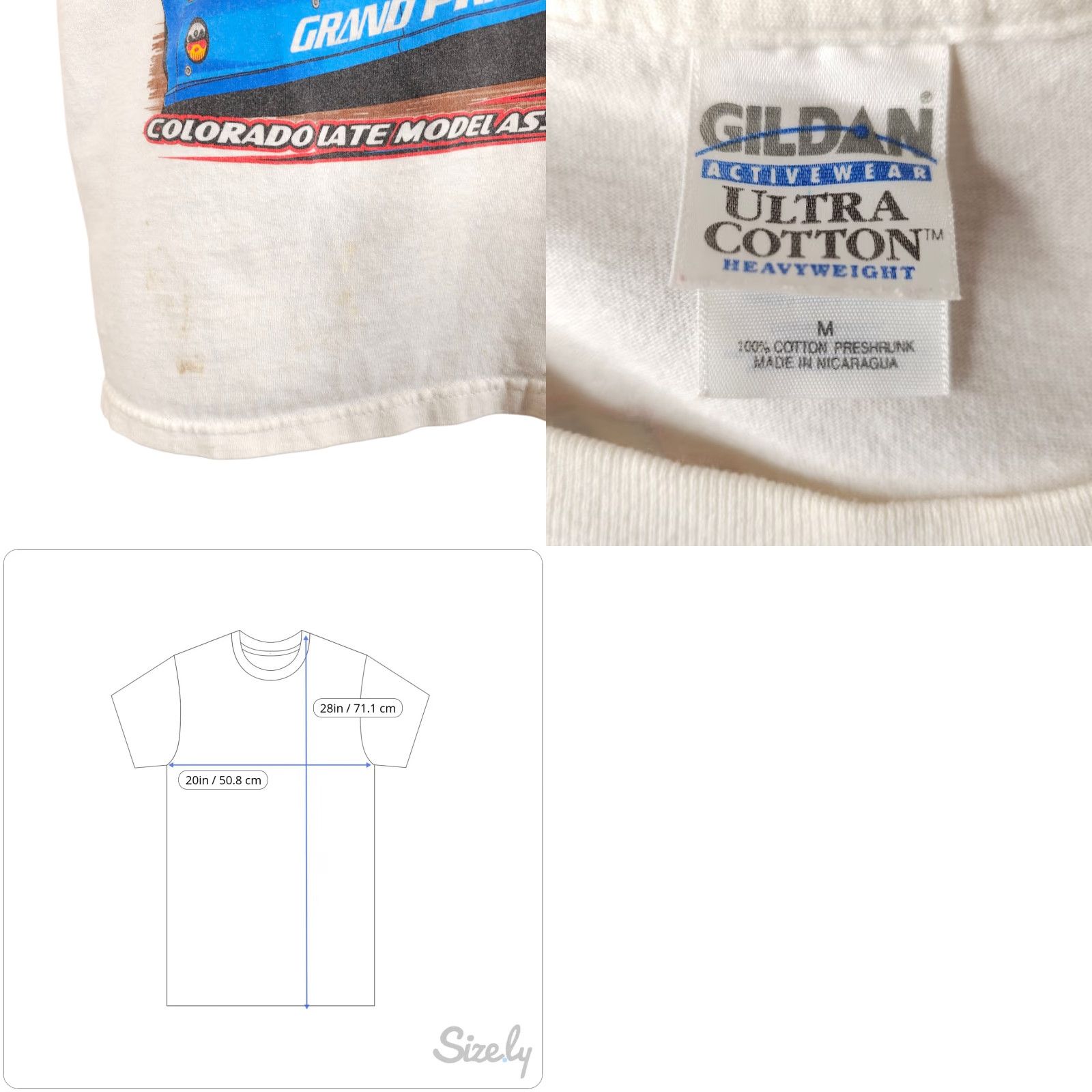 Gildan VINTAGE Gildan T-Shirt Mens M White Racing Dirt Track Y2K Down & Dirty Topless Size US M / EU 48-50 / 2 - 8 Thumbnail