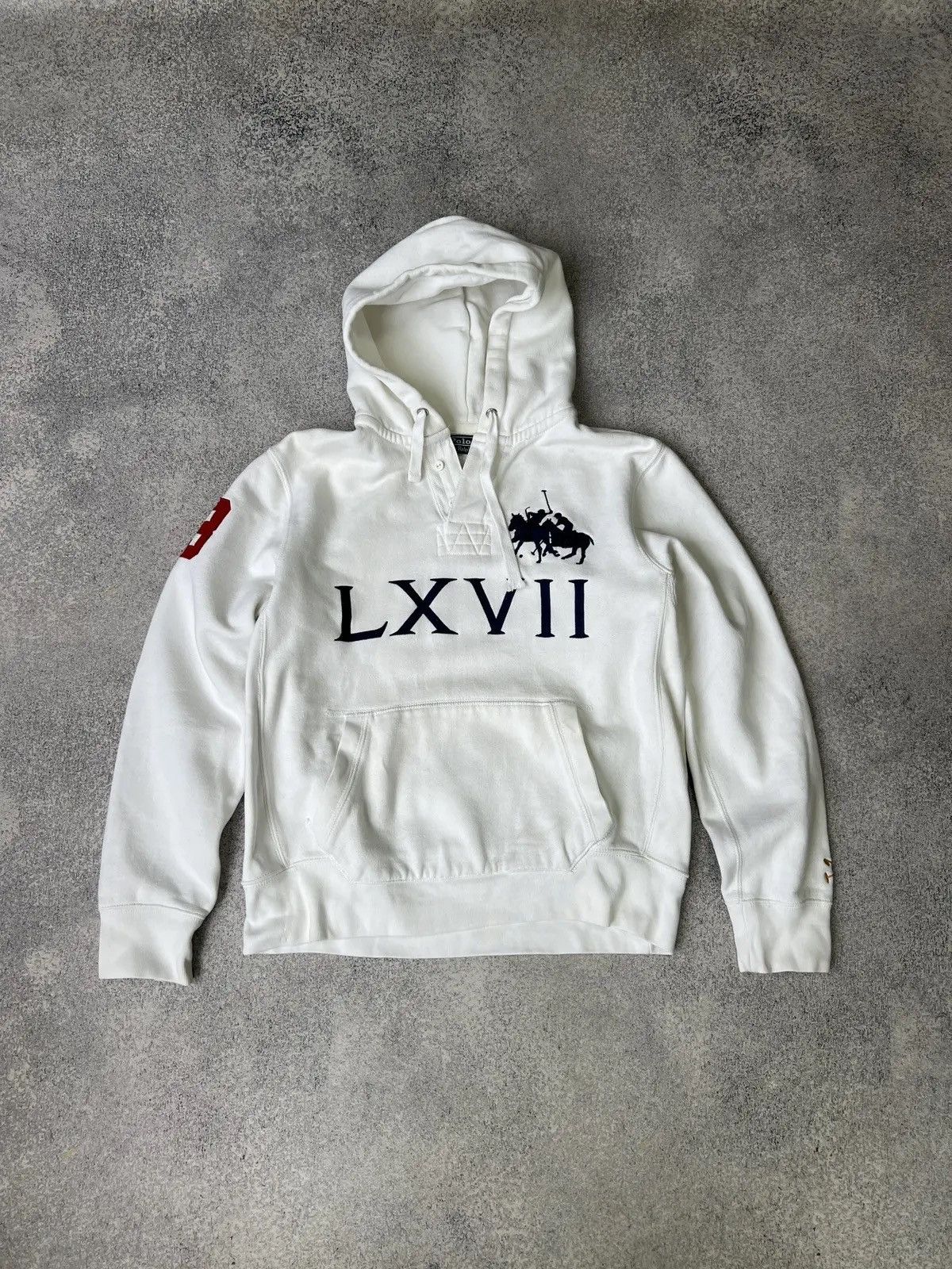 Polo Ralph Lauren × Vintage Vintage Polo Ralph Lauren PRL White Women’s Hoodie 3LXVII Size L / US 10 / IT 46 - 1 Thumbnail