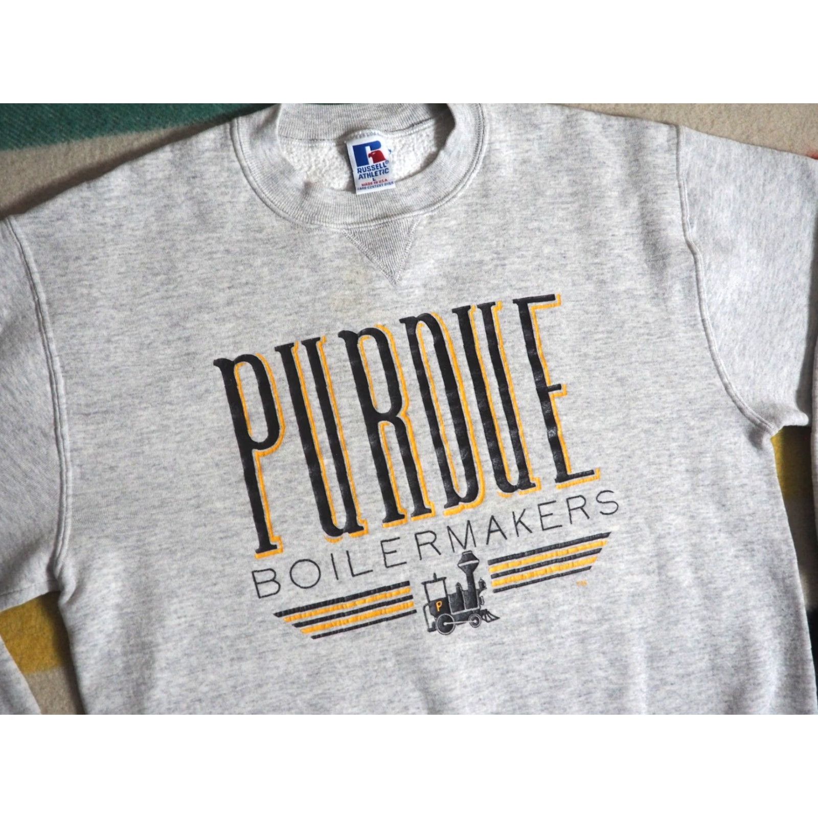Russell Athletic VINTAGE 90s Russell Athletic Purdue University Boilermakers Gray Sweatshirt M Mens Size US M / EU 48-50 / 2 - 2 Thumbnail