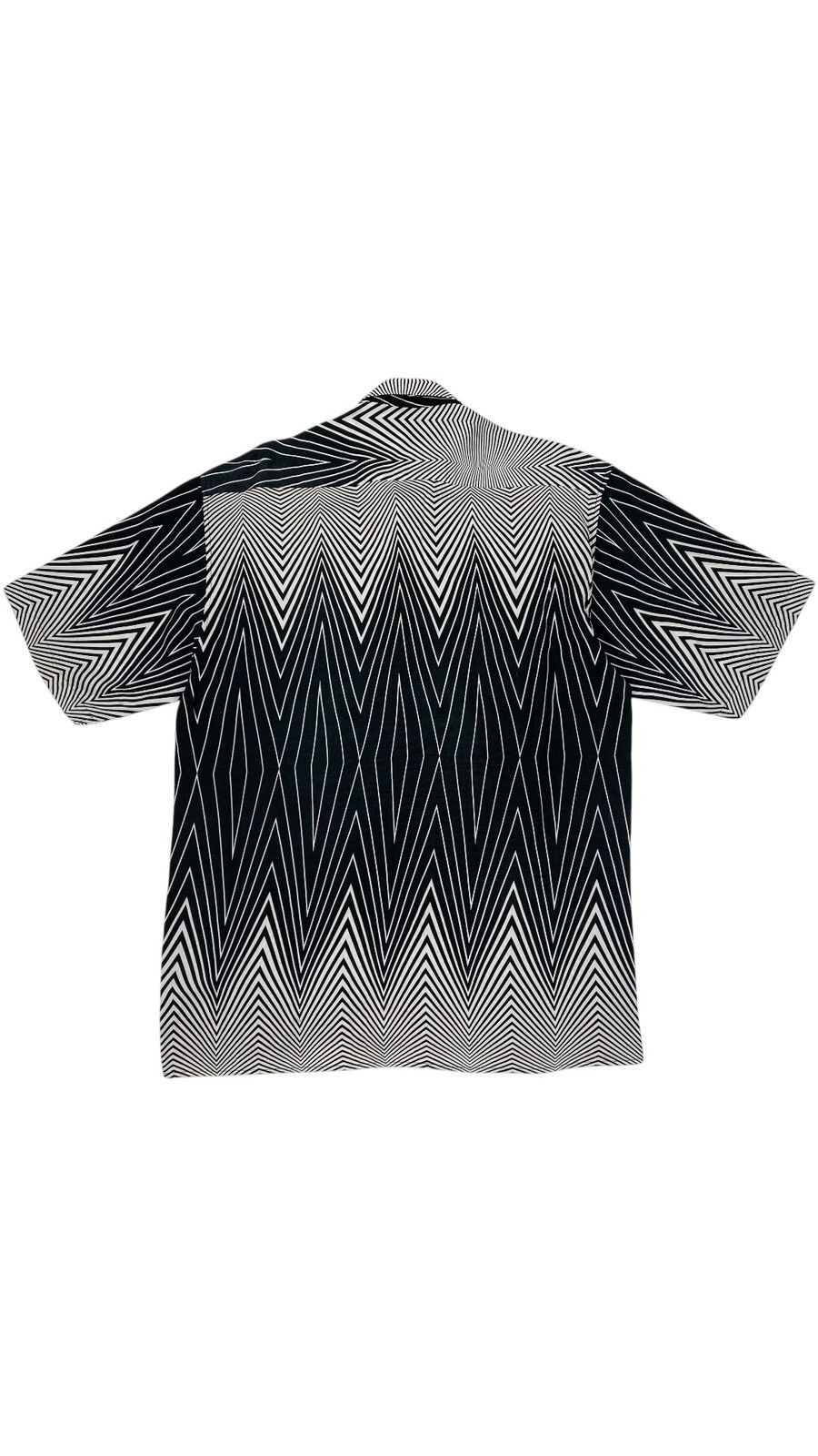 Vintage Y2K Black White Zig Zag Lines Basic Abstract Party Shirt Size US L / EU 52-54 / 3 - 2 Thumbnail