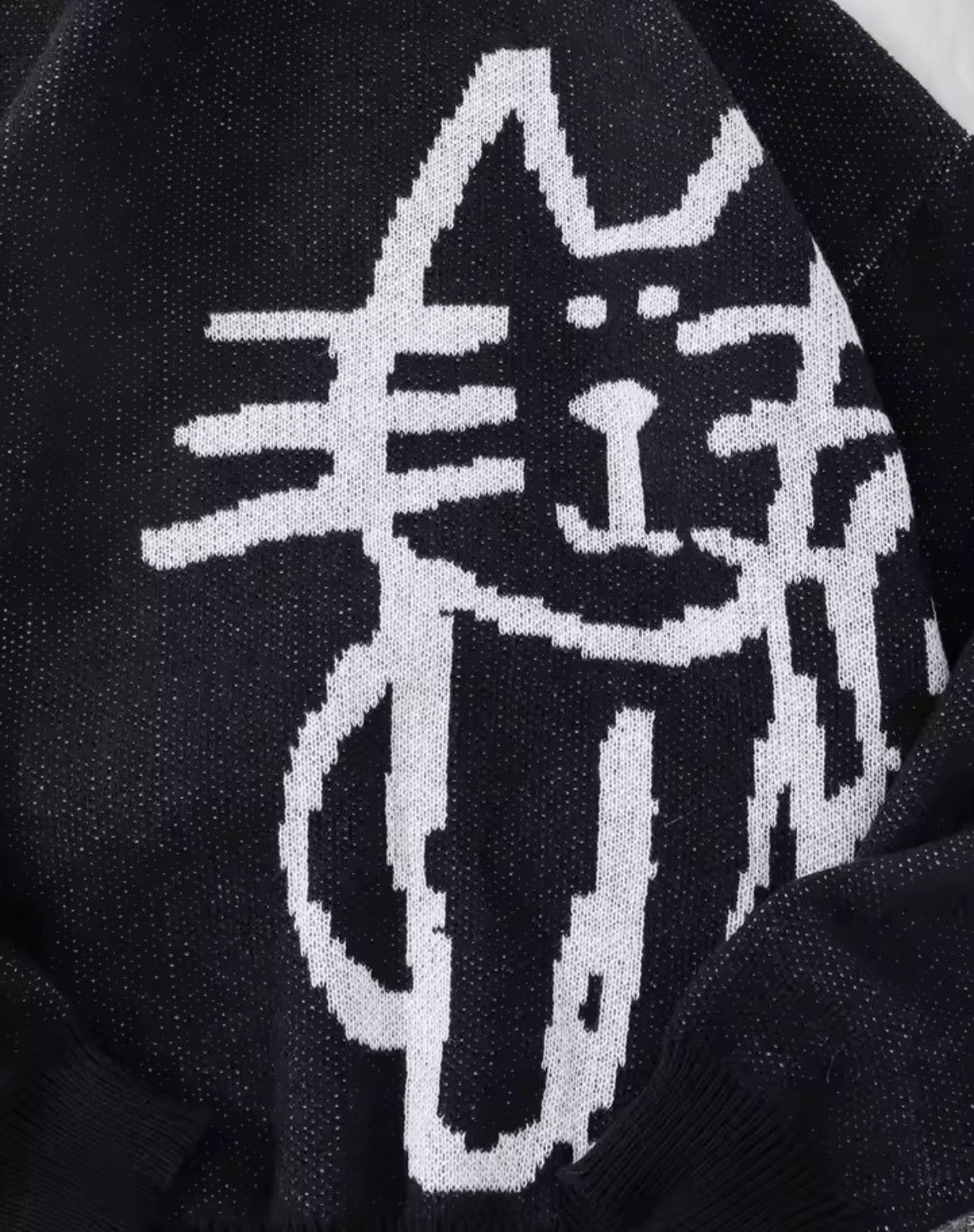 Japanese Brand Abstract Kitten Pattern Sweater Jacquard Knitted Sweatshirt Size US S / EU 44-46 / 1 - 2 Thumbnail