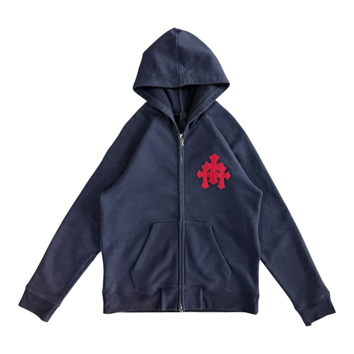 Chrome Hearts Chrome hearts triple cross leather sleeve zip up