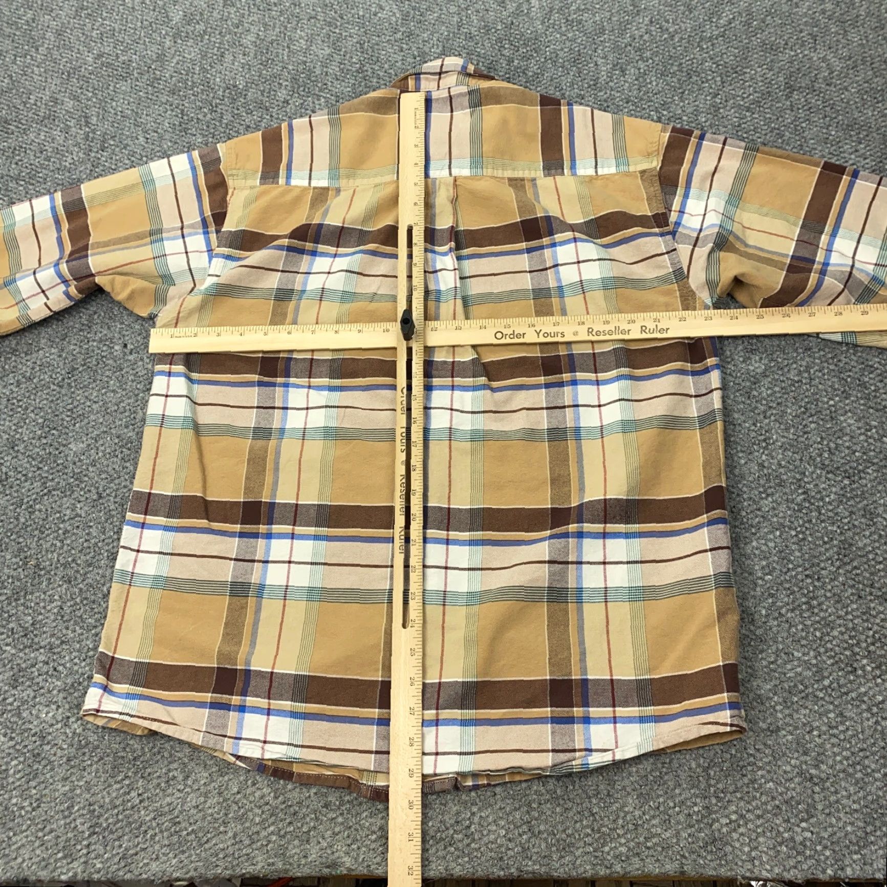 Wrangler WRANGLER Shirt Mens Large Brown Plaid Flannel 20X Cowboy Western Casual Workwear Long Sleeve Button-Up Cotton Plaid 90s Theme Mens Size US L / EU 52-54 / 3 - 6 Thumbnail