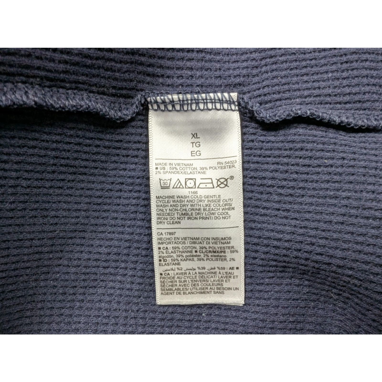 Old Navy Old Navy Thermal Shirt XL Roam Free Explore More Wonder Less Waffle Knit Mens Long Sleeve Graphic Crew Neck Navy Blue Size US XL / EU 56 / 4 - 6 Thumbnail