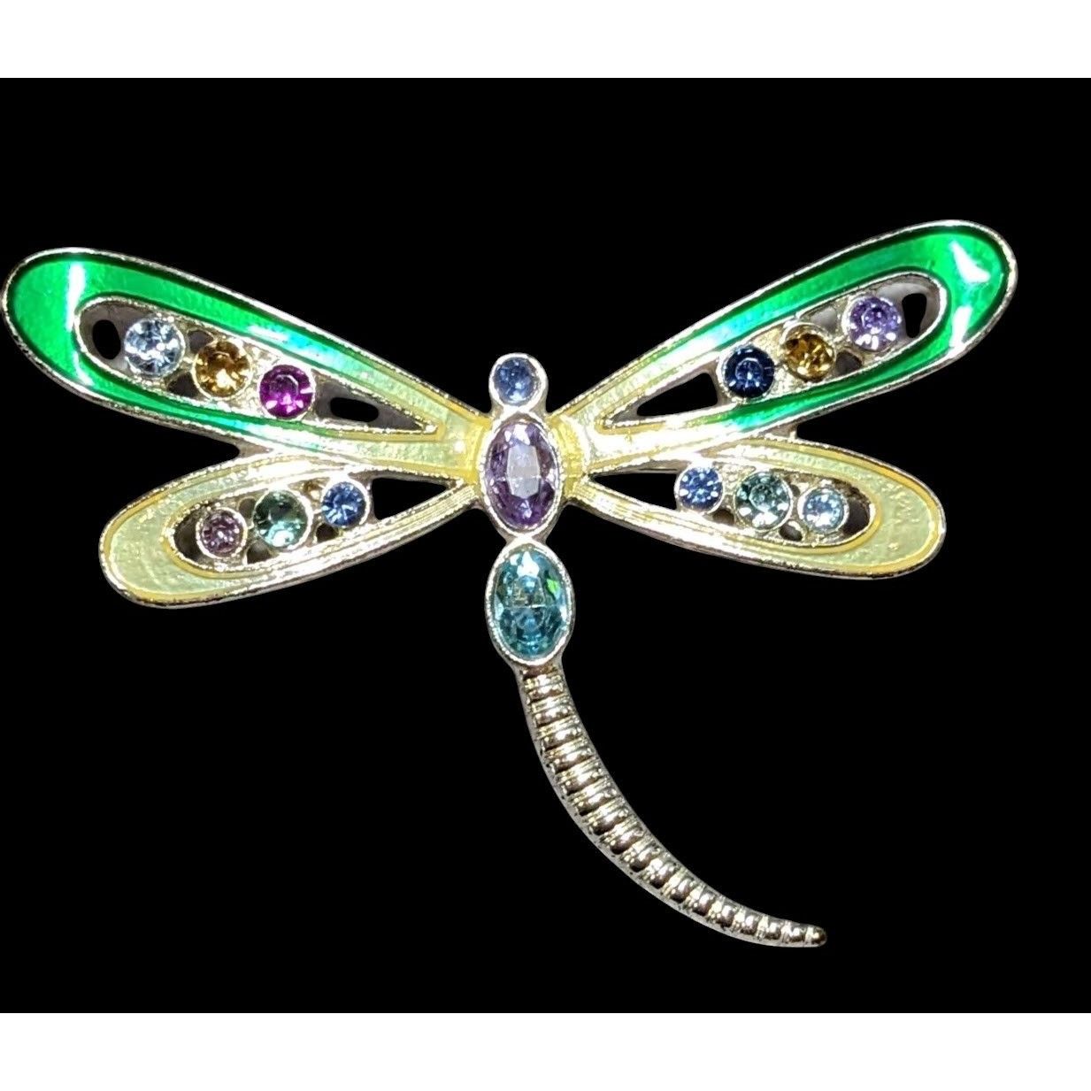 Other Rainbow Rhinestone Enamel Dragonfly Brooch Size ONE SIZE - 2 Thumbnail