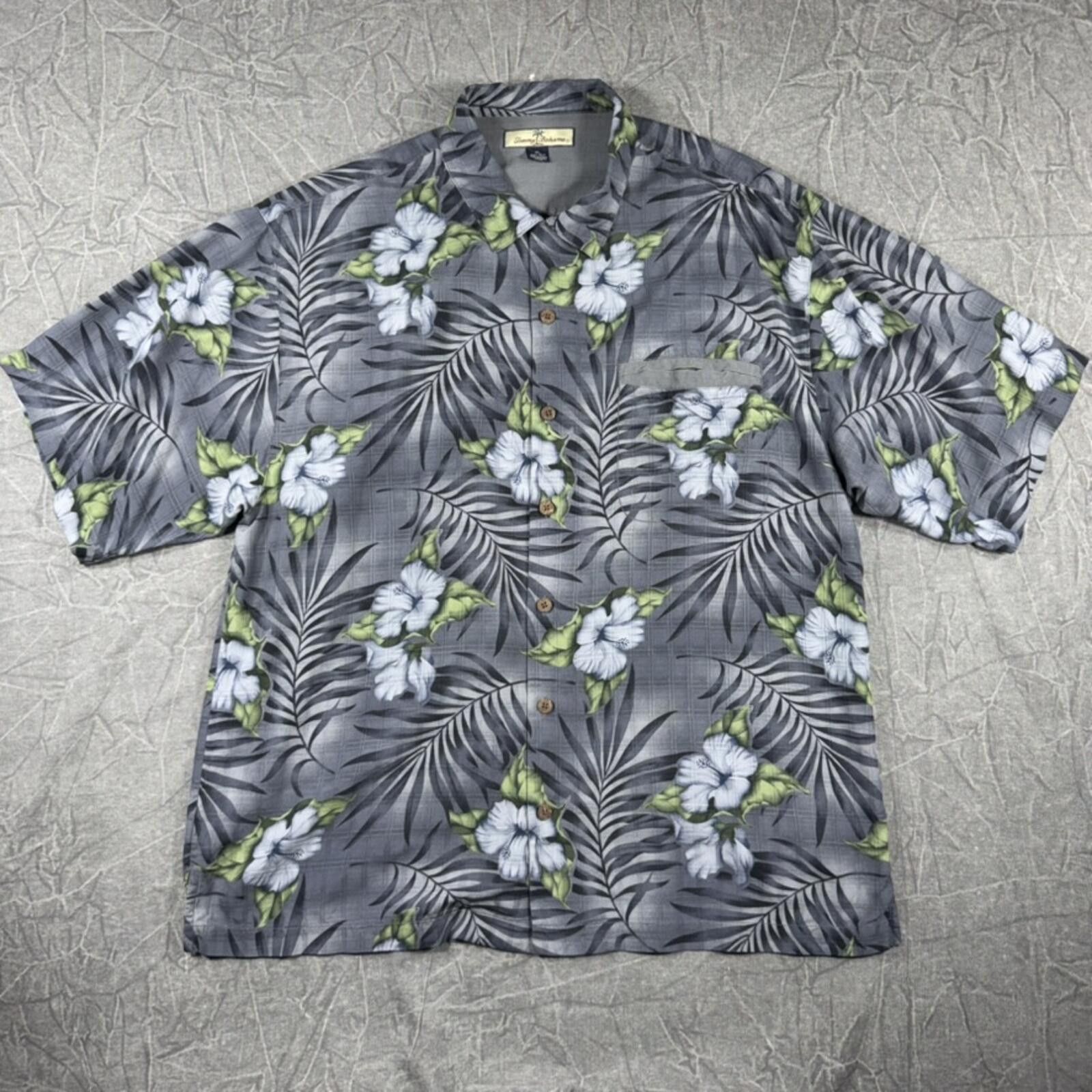 Tommy Bahama Tommy Bahama Shirt Men's M Grey Flowers Silk VTG Size US M / EU 48-50 / 2 - 2 Thumbnail
