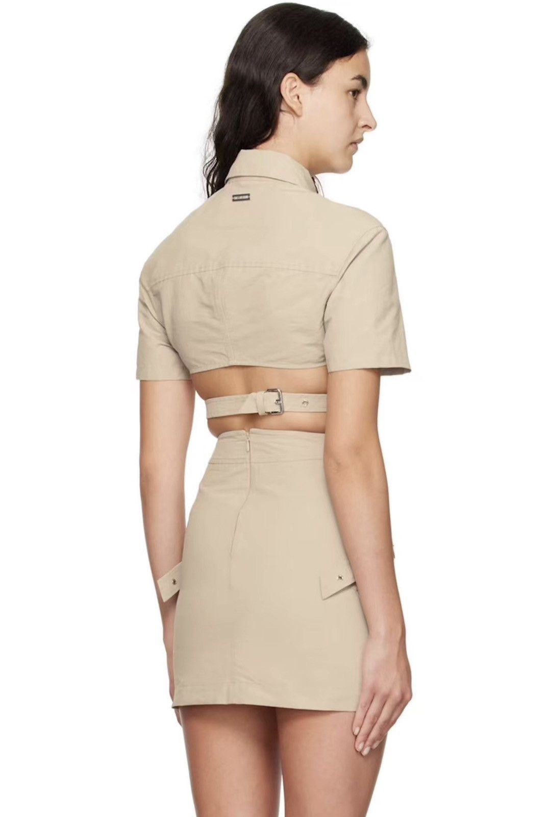 Han Kjobenhavn Heliot Emil Men’s Nylon Ruched Cropped Shirt T-shirt J39 Size XS / US 0-2 / IT 36-38 - 3 Thumbnail