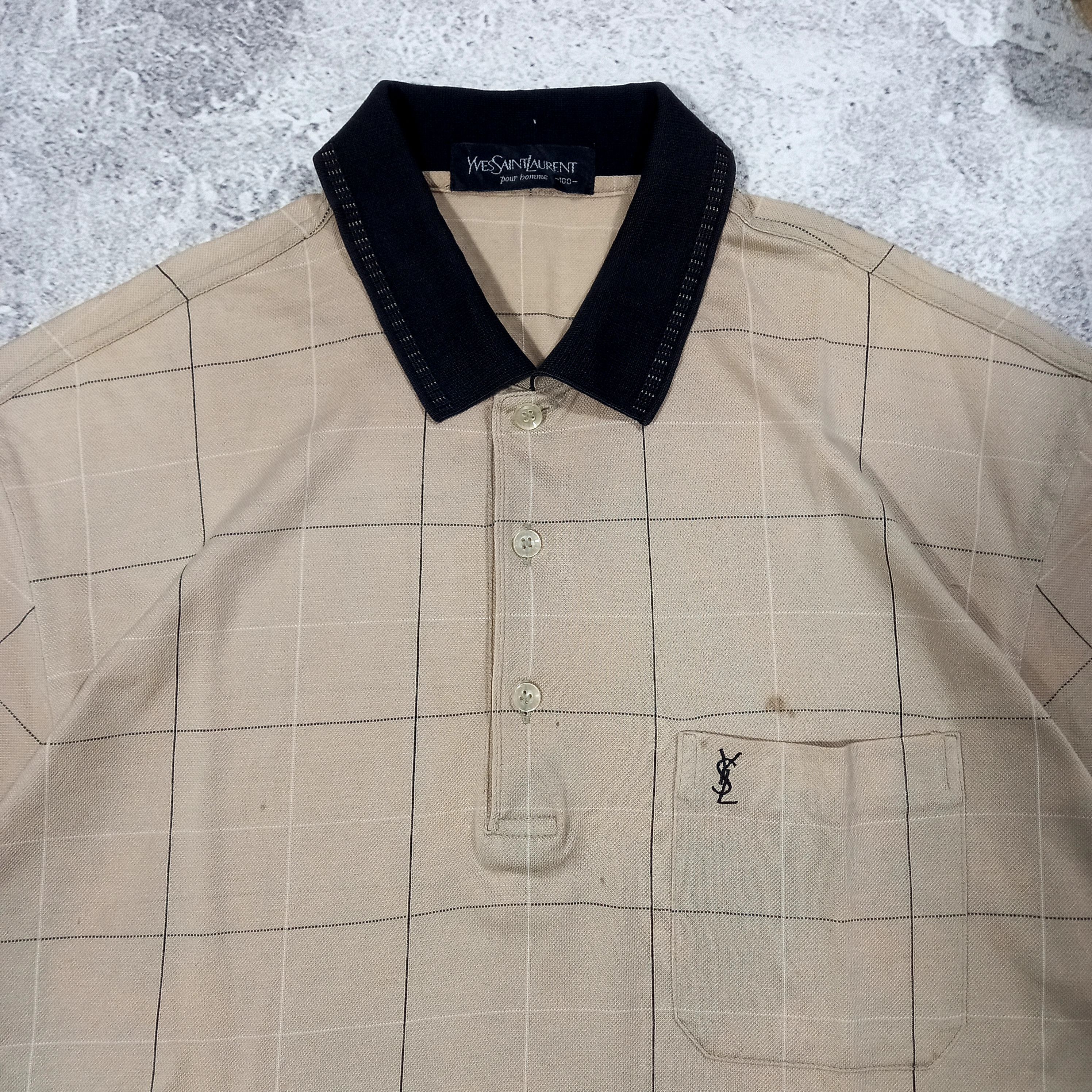 Yves Saint Laurent Yves Saint Laurent Pour Homme Plaid Polo Shirt Size US L / EU 52-54 / 3 - 2 Thumbnail