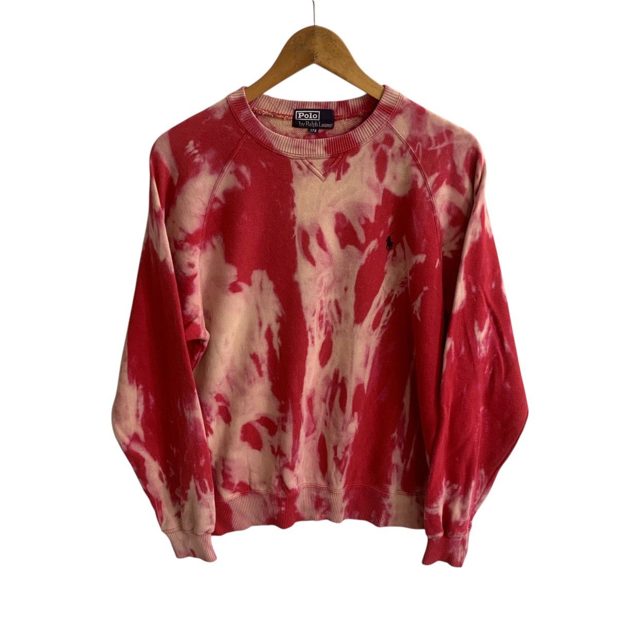 Polo Ralph Lauren × Vintage Vintage Ralph Lauren Red Custom Bleach Sweatshirt Small Size US S / EU 44-46 / 1 - 1 Thumbnail