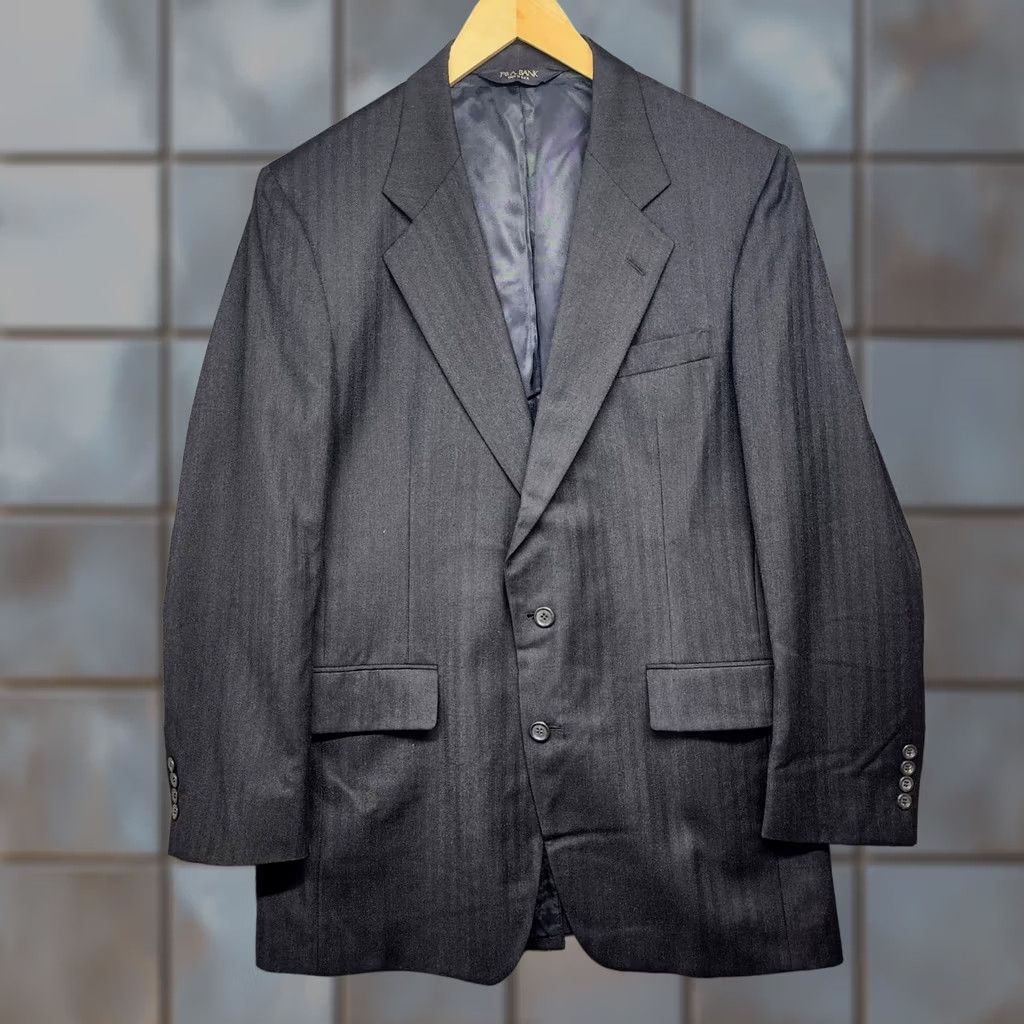 Jos. A. Bank Jos A. Bank Mens Suit Gordon Jacket 40L Pants 34x30 Pleated Navy Blue 100% Wool Size 40R - 1 Thumbnail