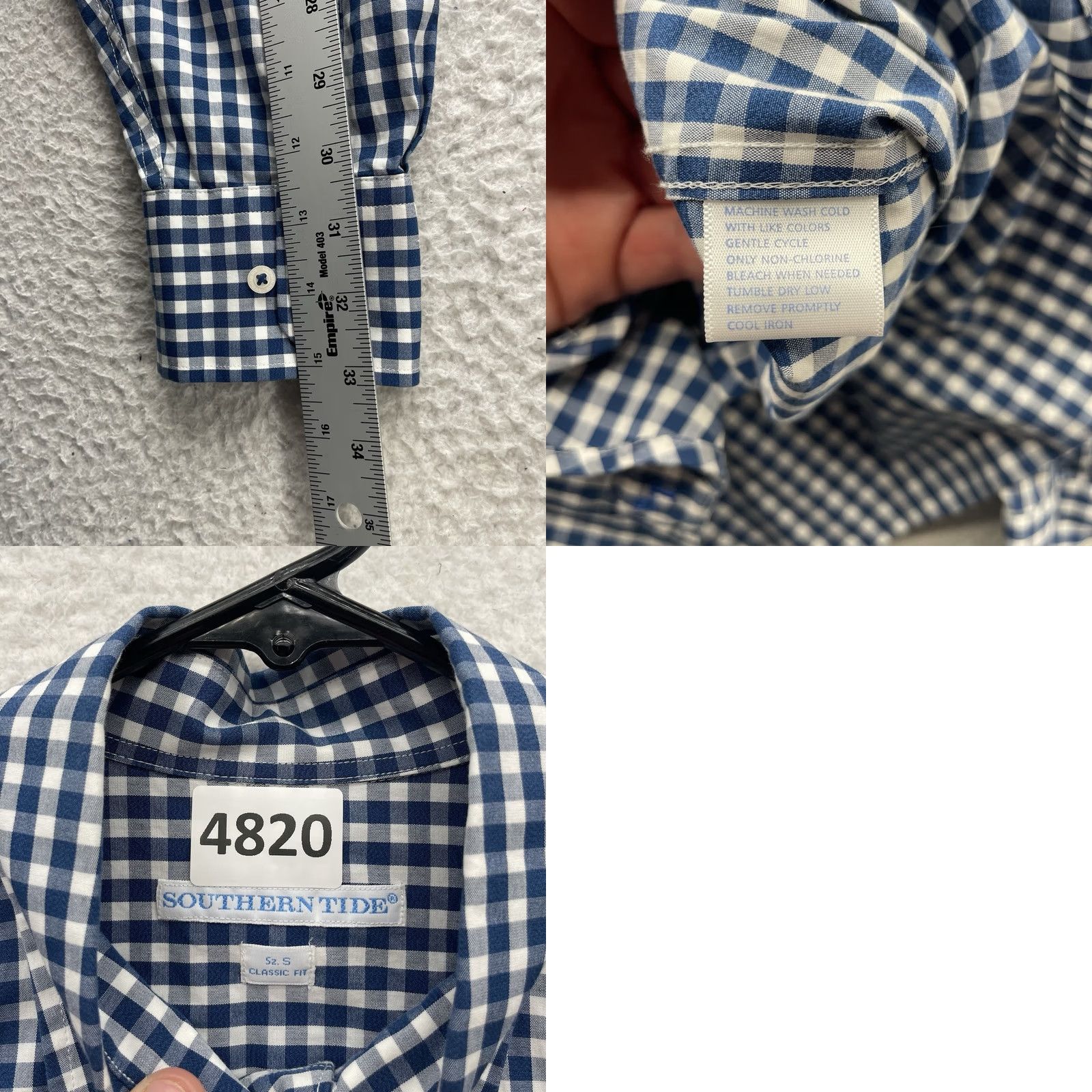 Southern Tide Southern Tide Shirt Mens Small Classic Fit Blue White Gingham Check Plaid Preppy Button-Up Size US S / EU 44-46 / 1 - 8 Thumbnail