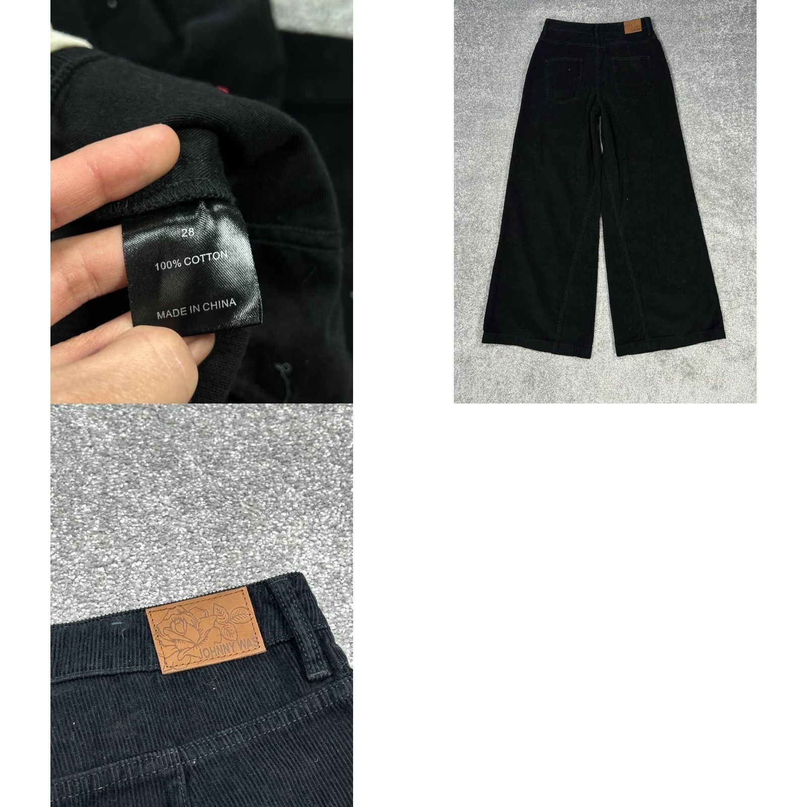 Johnny Was Johnny Was Pants Womens 28 Suki Wide-Leg Black Corduroy Dress Pants Size 28" / US 6 / IT 42 - 8 Thumbnail