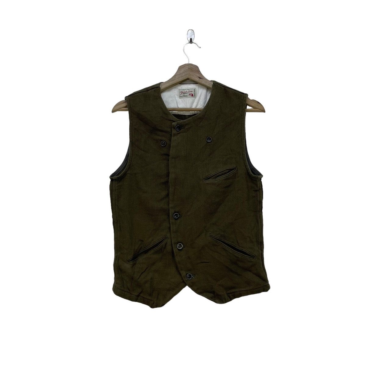 The Real McCoy's MJ19105 Alpaca Pile-Lined Vest Olive | Grailed