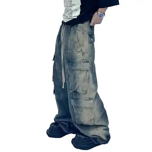 Jean High Street Washed Gradient Heavy Duty Work Jeans Size US 34 / EU 50 - 4 Thumbnail