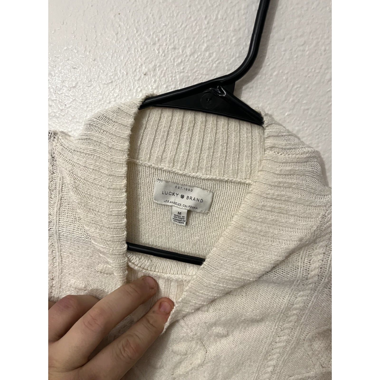 Lucky Brand Lucky Brand Women’s Quinn Cable Pullover Sweater Ivory Size M Princess Size M / US 6-8 / IT 42-44 - 2 Thumbnail