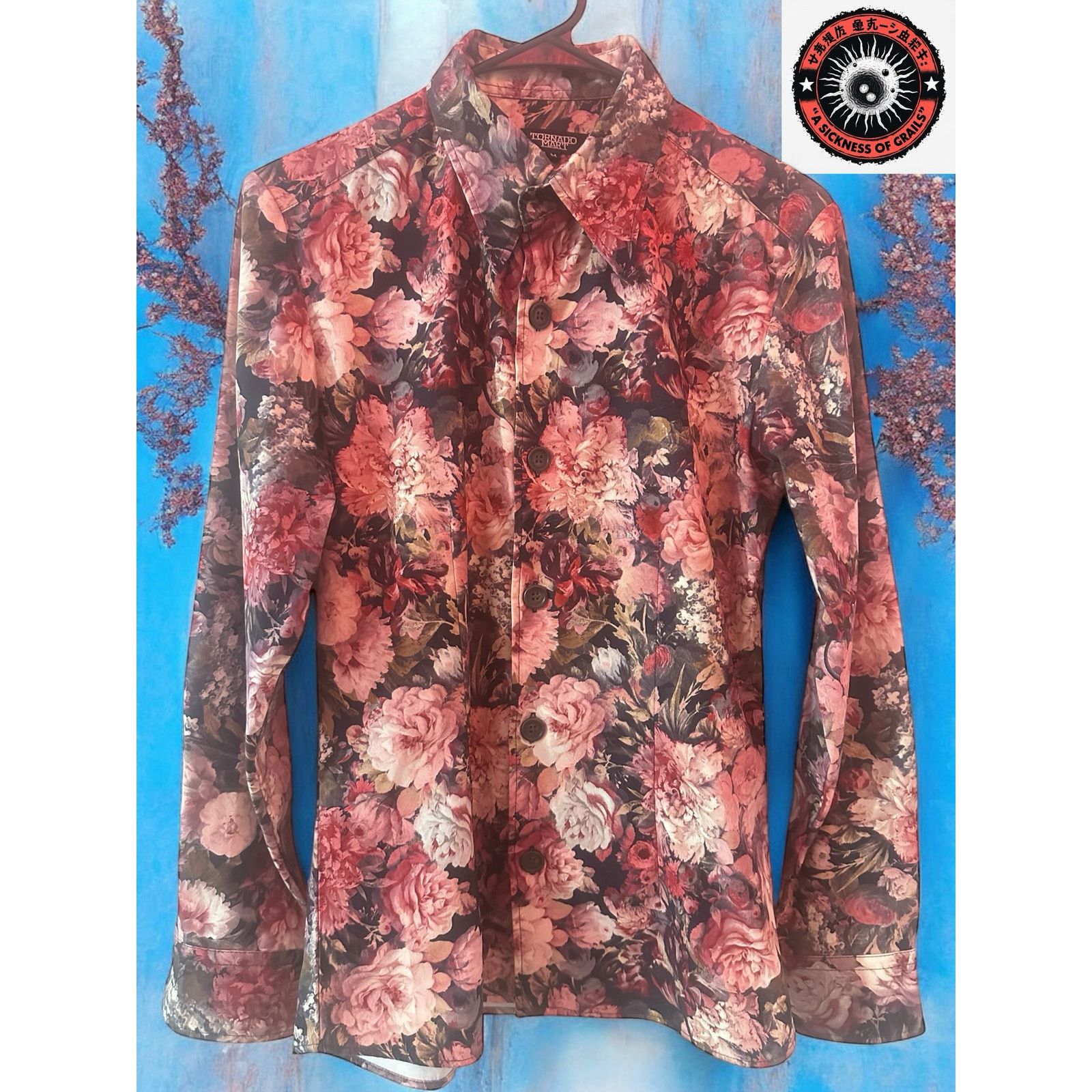 Japanese Brand × Tornado Mart Tornado Mart Floral All Over Pattern Button Up Long Sleeves Size US S / EU 44-46 / 1 - 1 Thumbnail