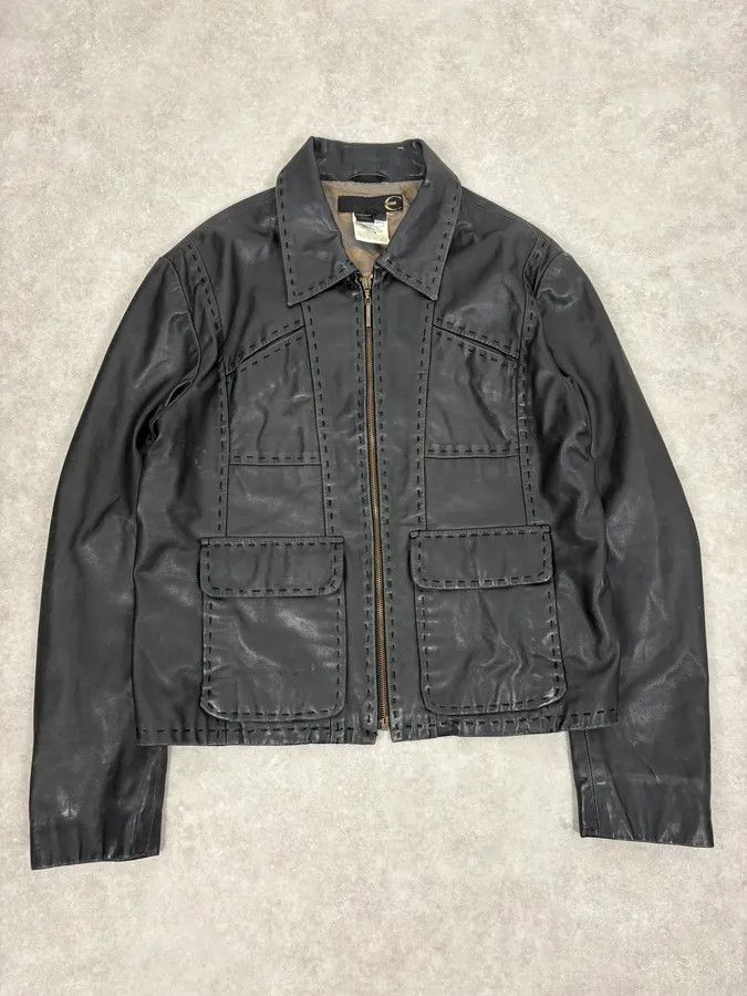 Just Cavalli SS2007 Cavalli Black Imperial Leather Jacket Size US M / EU 48-50 / 2 - 1 Thumbnail