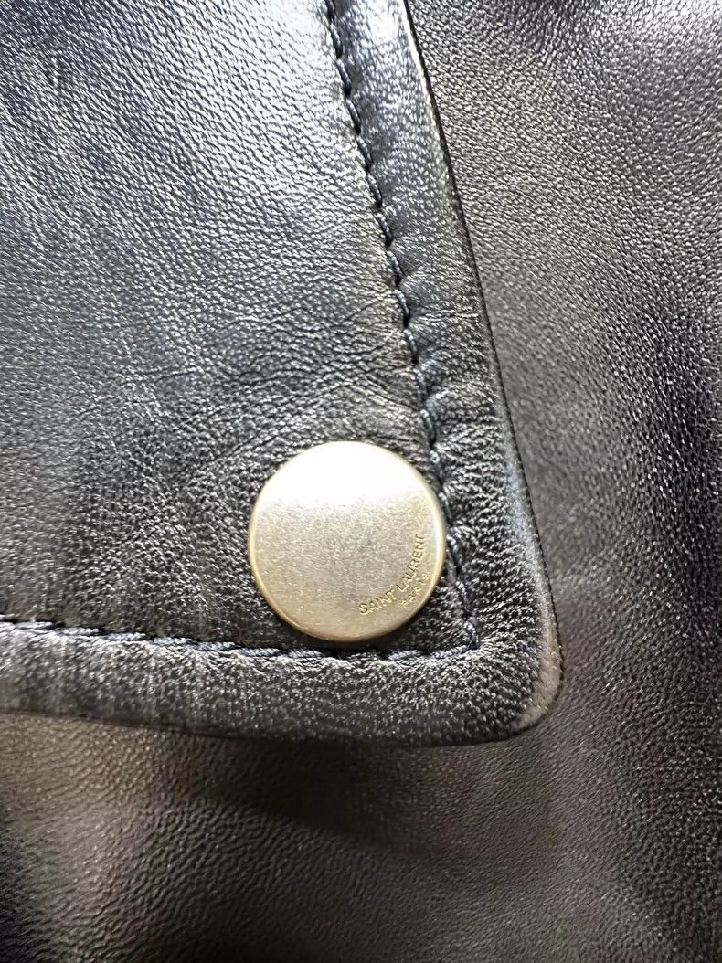 Saint Laurent Paris Saint Laurent Paris Solid color zipper leather jacket-2506 Size US XS / EU 42 / 0 - 4 Thumbnail