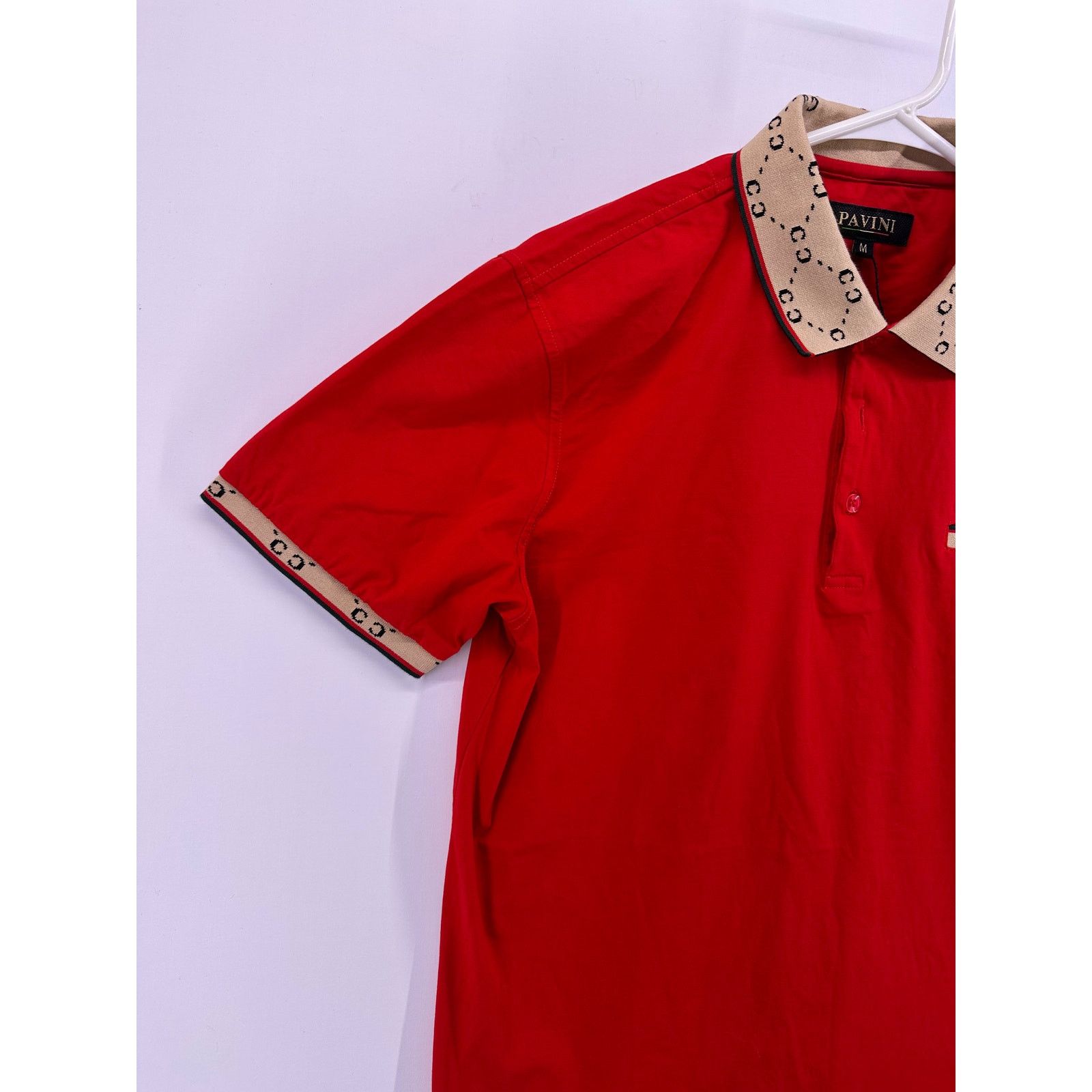 & Other Stories Pavini Red Polo With Brown CC Accents Size Medium Size US M / EU 48-50 / 2 - 4 Thumbnail