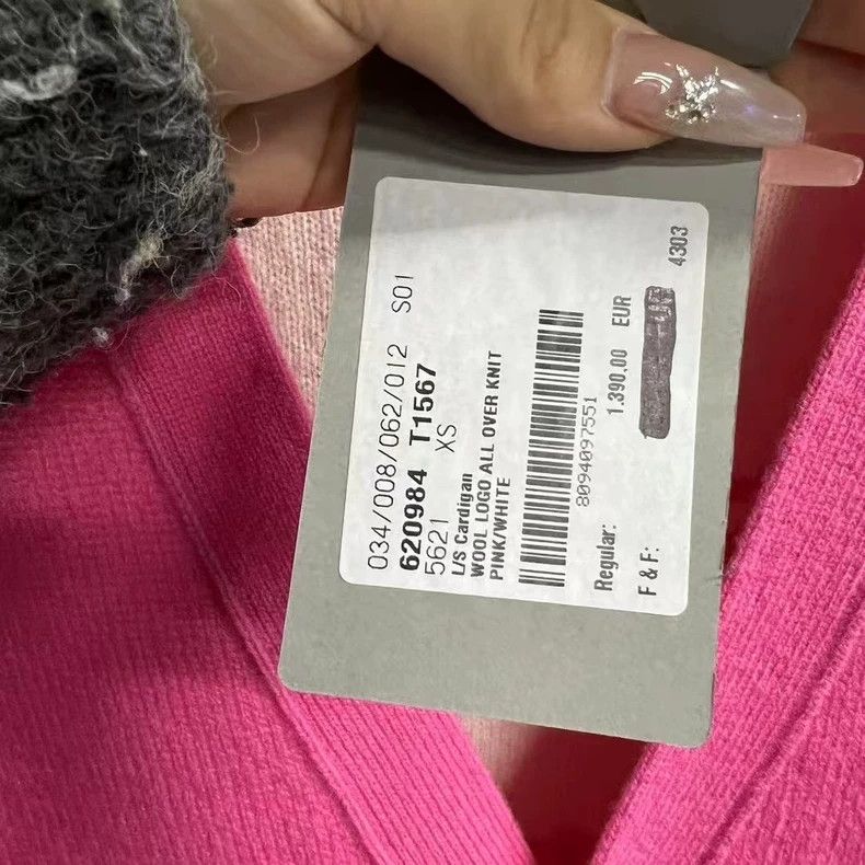 Balenciaga Balenciaga Pink monogrammed cardigan sweater Size XS / US 0-2 / IT 36-38 - 4 Thumbnail