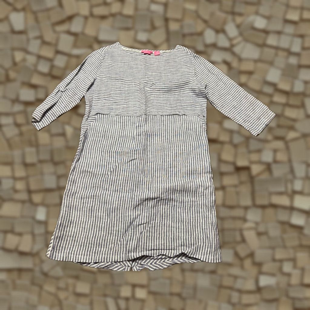 Isaac Mizrahi Isaac Mizrahi Dress Women's M Blue White Striped Long Sleeve Knee Length Casual Shift Size M / US 6-8 / IT 42-44 - 1 Thumbnail