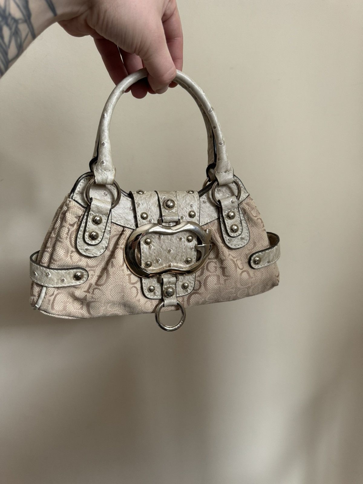 Guess Baguette Bag Beige Monogram, Women's
