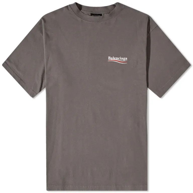 Balenciaga o1s1wg111124 Political Campaign T-Shirt Large Fit Smoke Grey Size US M / EU 48-50 / 2 - 1 Thumbnail