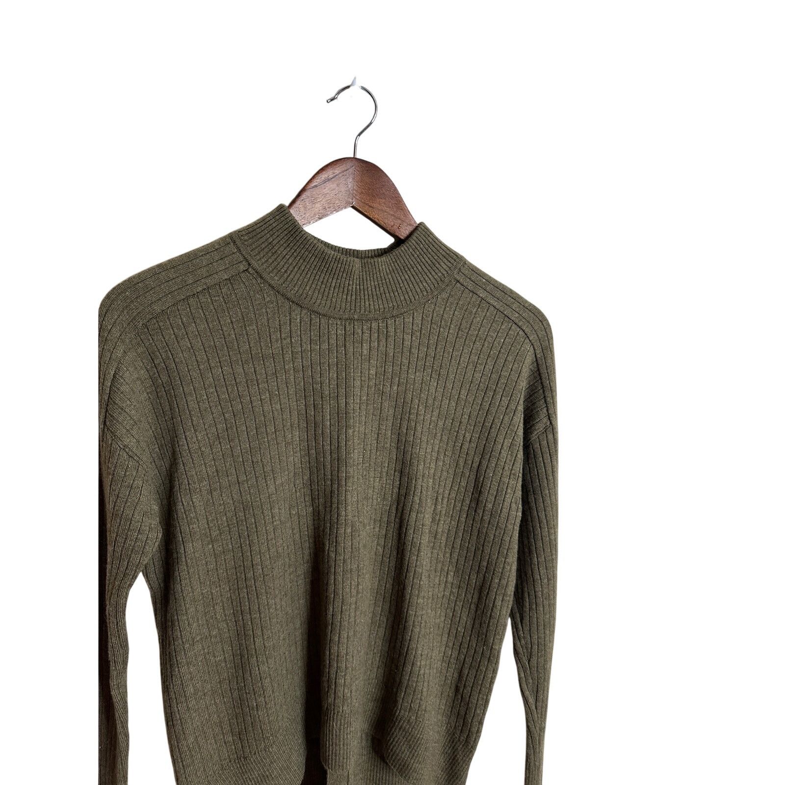 Steven Alan Steven Alan Adagio Sweater in Army Green 100% Merino Wool Size S / US 4 / IT 40 - 4 Thumbnail