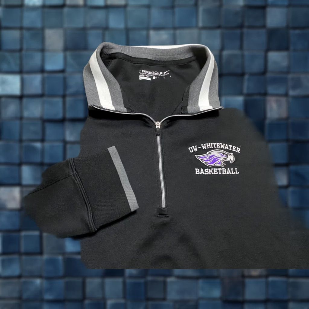 Nike Nike Dri-Fit Jacket Nike Golf Men's L Black 1/4 Zip Wisconsin Whitewater Warhawks Size US L / EU 52-54 / 3 - 1 Thumbnail