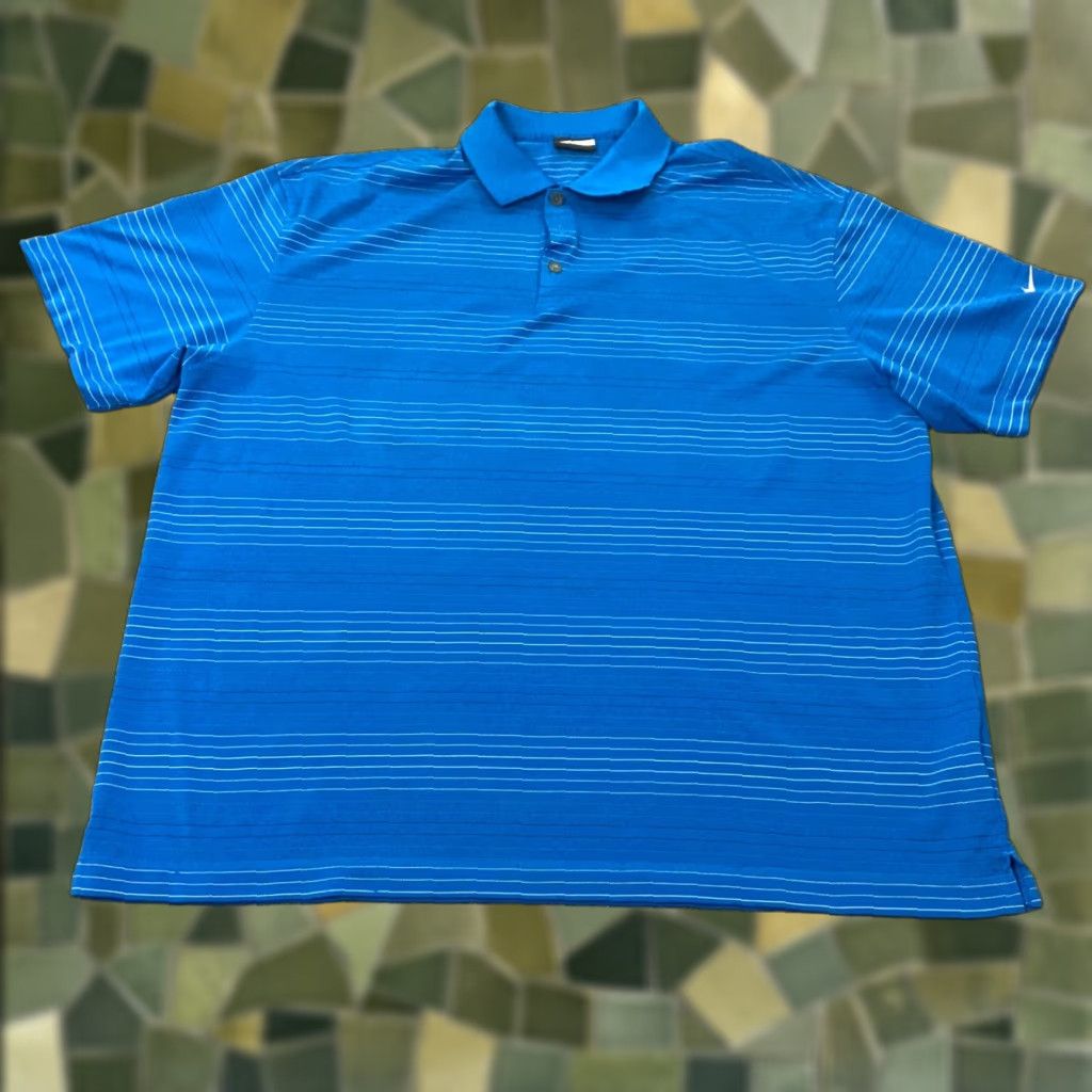 Nike Nike Golf Shirt Mens XXL Blue Striped Polo Embroidered Swoosh Logo Nike FitDry Polo Shirt Mens 2XL Blue Nike Golf Embroidered Swoosh Logo Golf Shirt Size US XXL / EU 58 / 5 - 1 Thumbnail