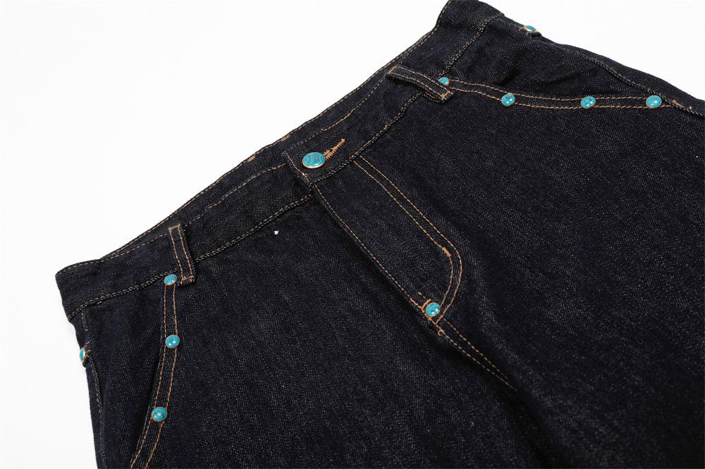 Japanese Brand × Jean Trendy high street jewel embellished loose scimitar jeans Size US 32 / EU 48 - 4 Thumbnail