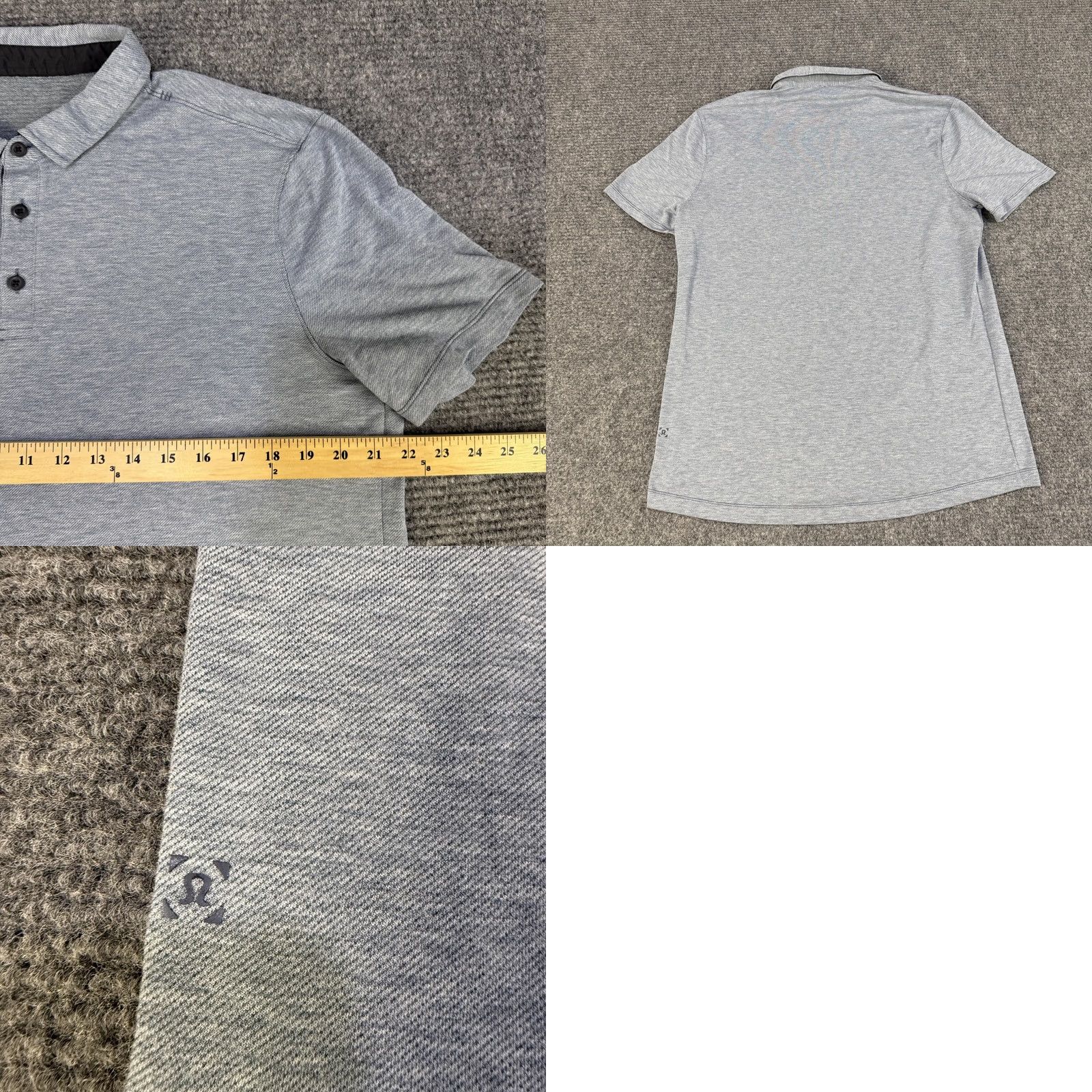 Lululemon Lululemon Polo Shirt Mens Large Gray Heather Performance Golf Athletic Stretch Size US L / EU 52-54 / 3 - 8 Thumbnail