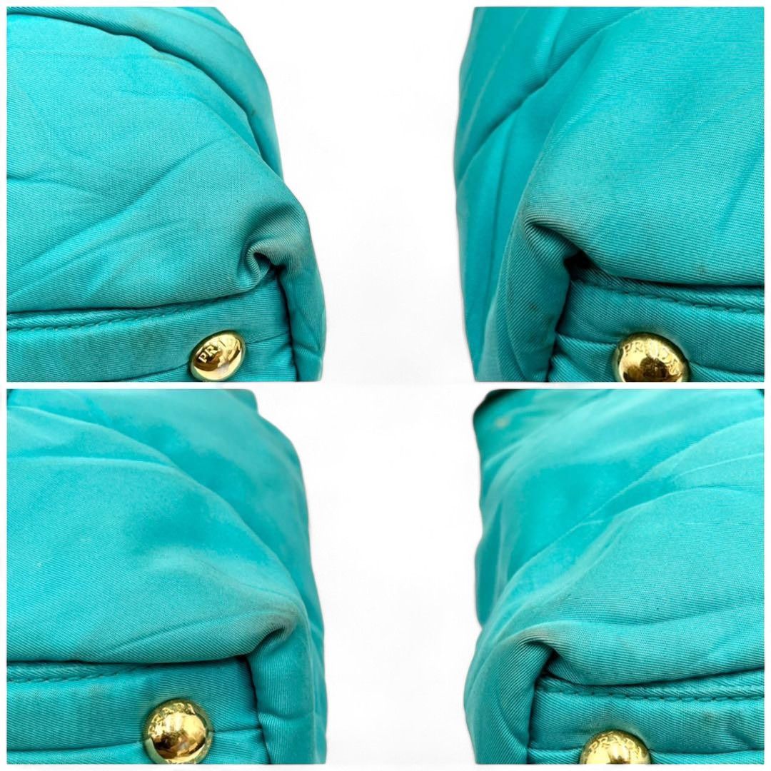 Prada Prada - Quilted Handbag Turquoise Triangle Logo Plate Blue Size ONE SIZE - 5 Thumbnail