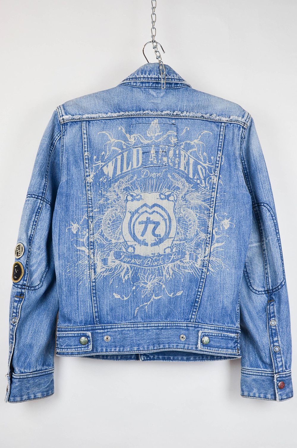 Diesel Diesel Rising Sun Printed Denim Trucker Jacket – Size M Size US M / EU 48-50 / 2 - 7 Thumbnail