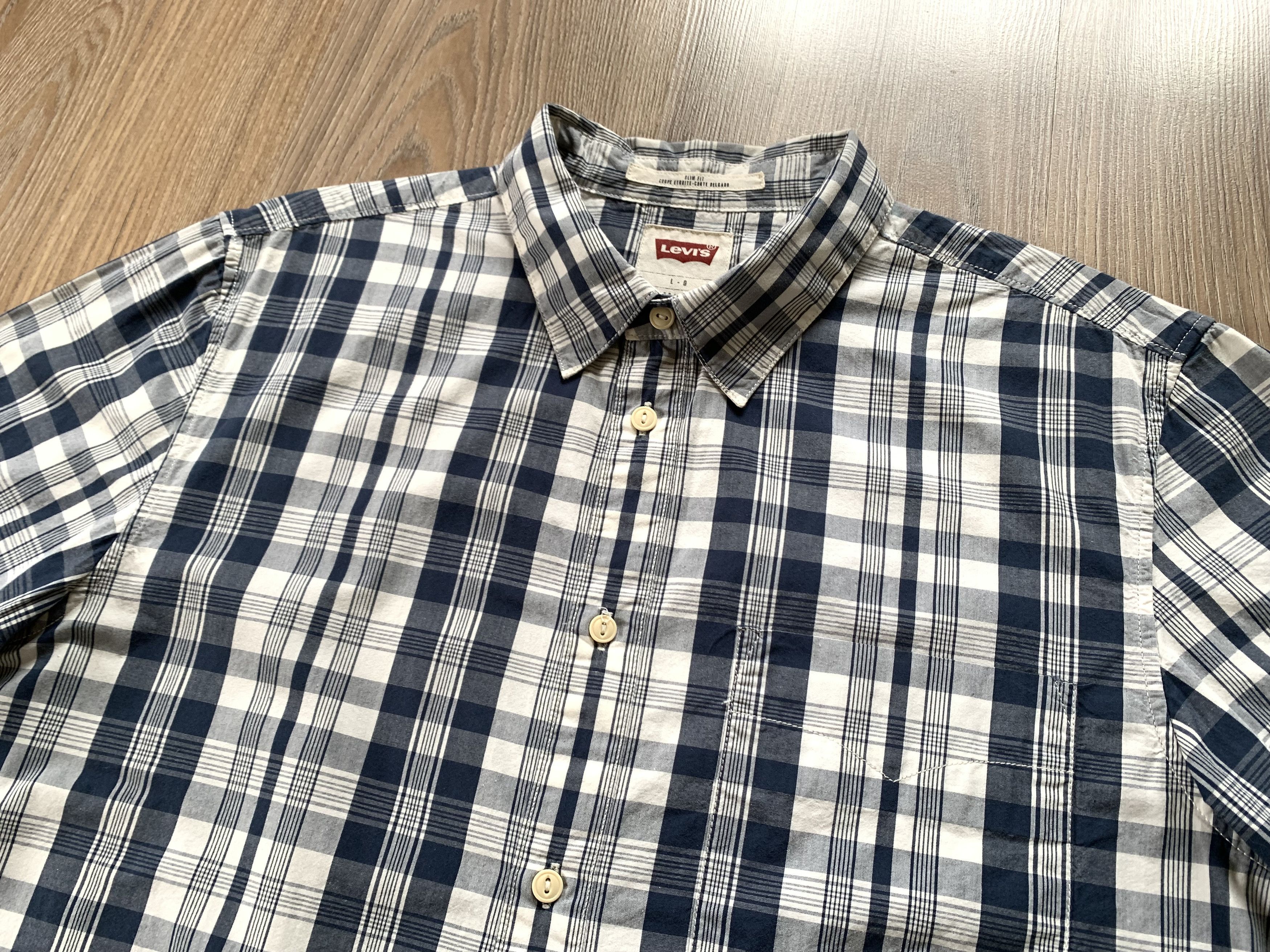 Levi's × Levi's Vintage Clothing × Vintage Levis Slim Fit Cotton Plaid Short Sleeve Shirt Size US L / EU 52-54 / 3 - 4 Thumbnail