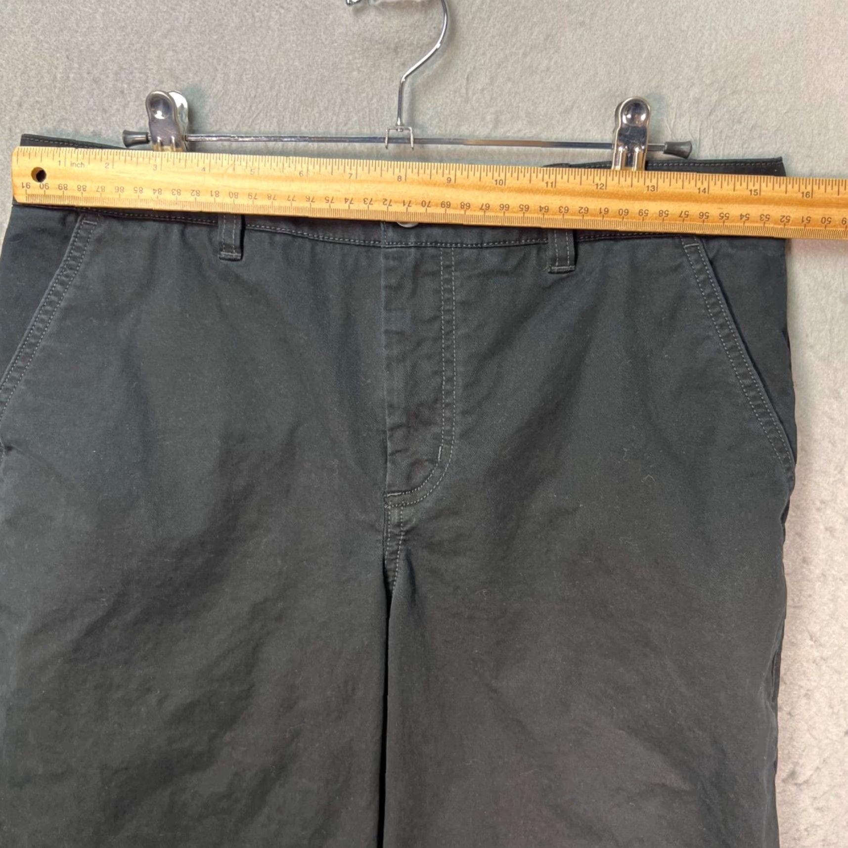 TNA TNA Womens Pants Casual Chino Straight Leg Black Cotton Elastane Flat Front Size 6 Adult Womens 30 in Waist Inseam 27 in Regular Rise High Size 28" / US 6 / IT 42 - 5 Thumbnail