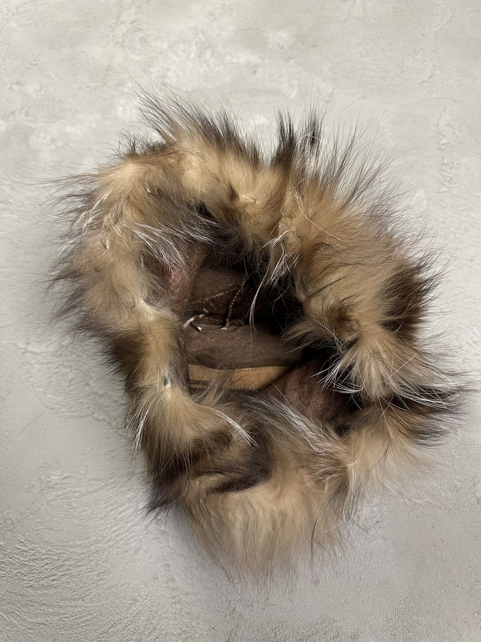 Vintage 80s Vintage Fox Fur Avant Garde Soviet Fuzzy Hat Size ONE SIZE - 5 Thumbnail