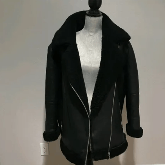 Ugg UGG ARRABELLA SHEARLING MOTO BLACK LEATHER JACKET WOMEN’S Size S / US 4 / IT 40 - 2 Thumbnail