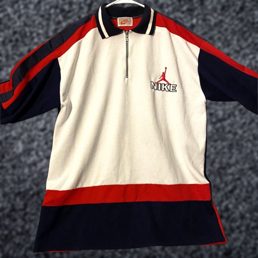 Vintage Nike Jordan Jumpman 1/4 Zip Pullover Mens 2XL Long Sleeve